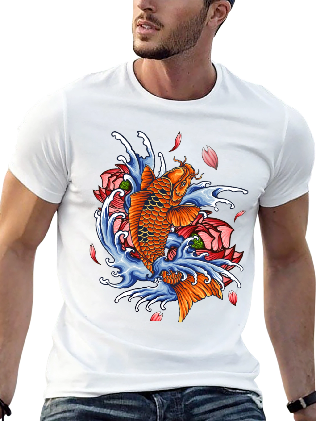 Koi Fish Graphic Tee - Japanese Art T-Shirt
