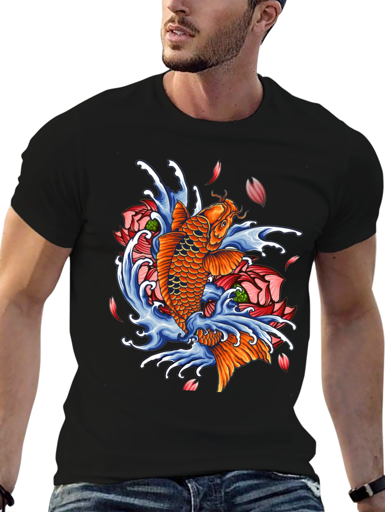 Koi Fish Graphic Tee - Japanese Art T-Shirt