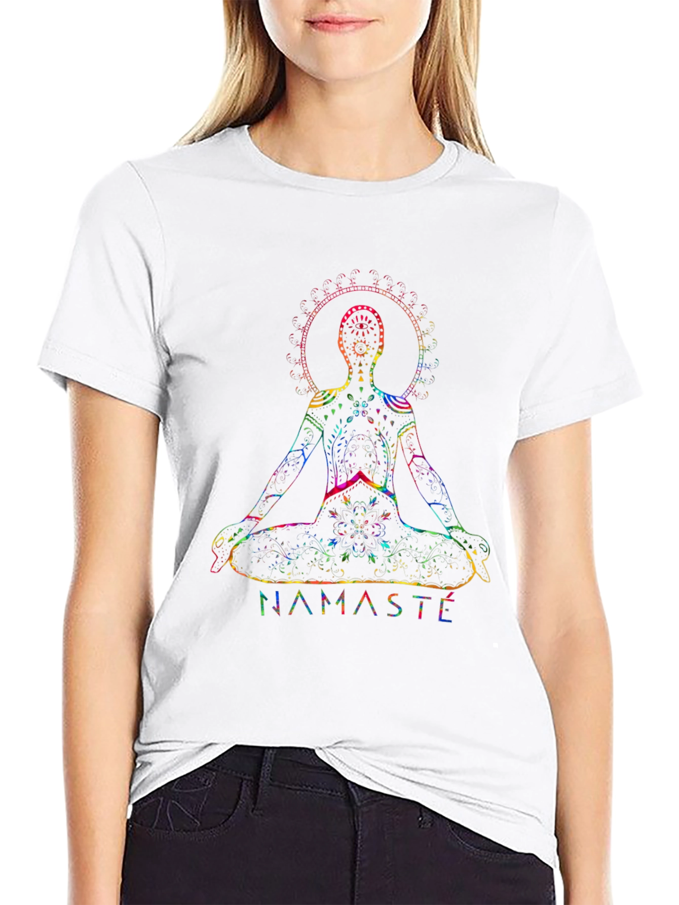 Namaste Chakra Yoga T-Shirt - Meditative Design