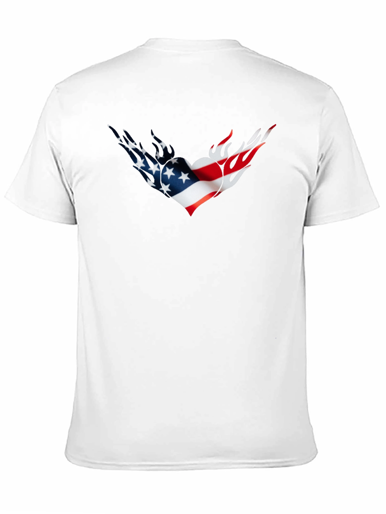American Flag Heart Flames Graphic Tee