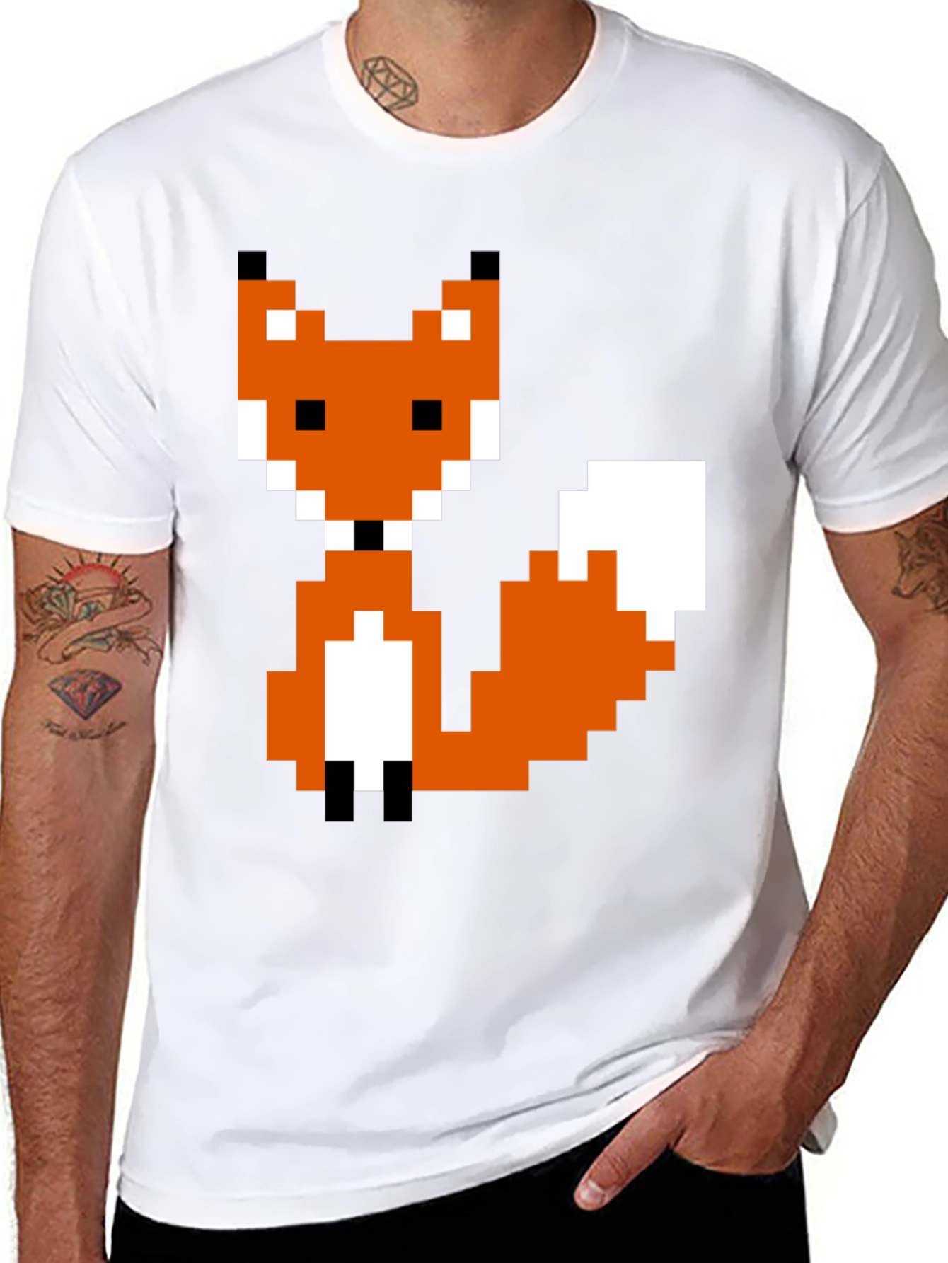 Pixel Fox Graphic T-Shirt - Cool Retro Design