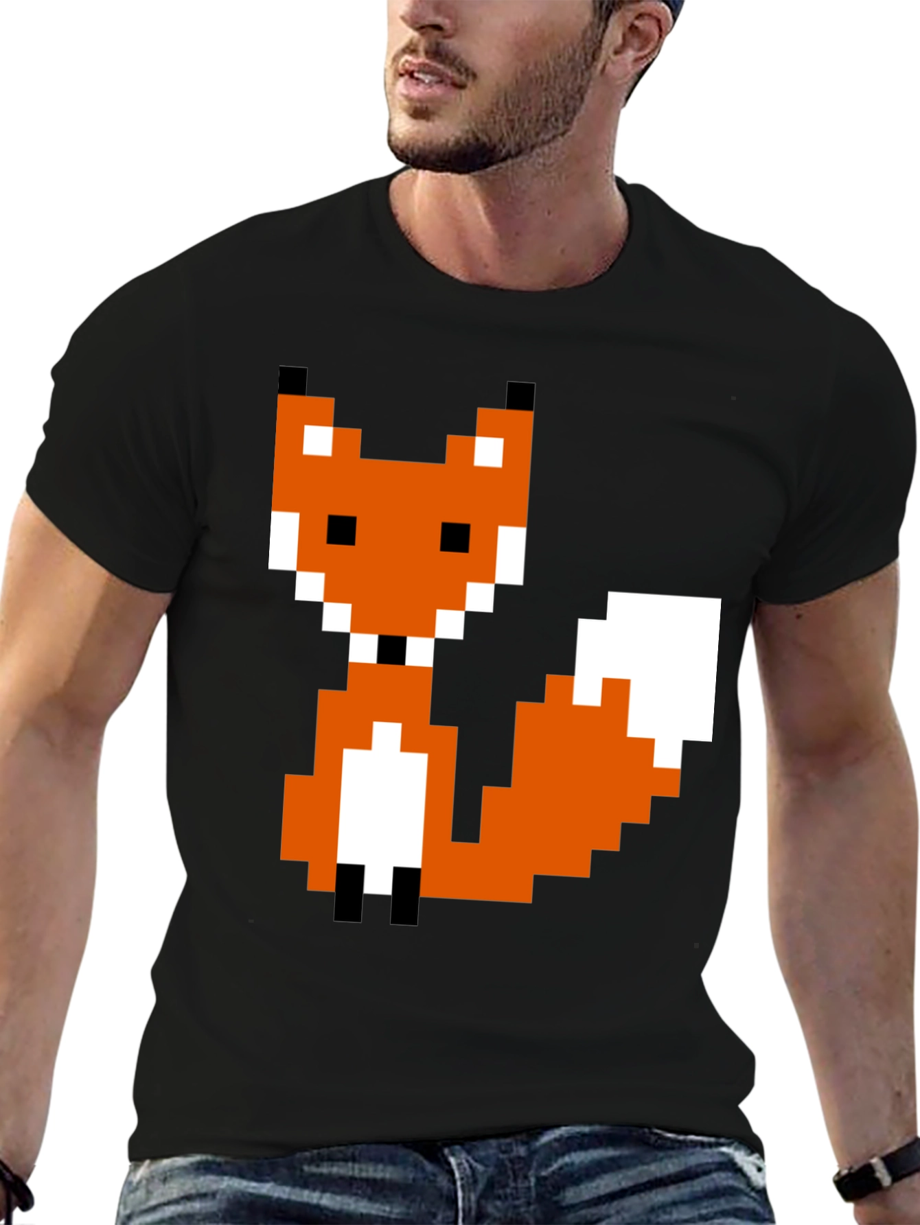 Pixel Fox Graphic T-Shirt - Cool Retro Design