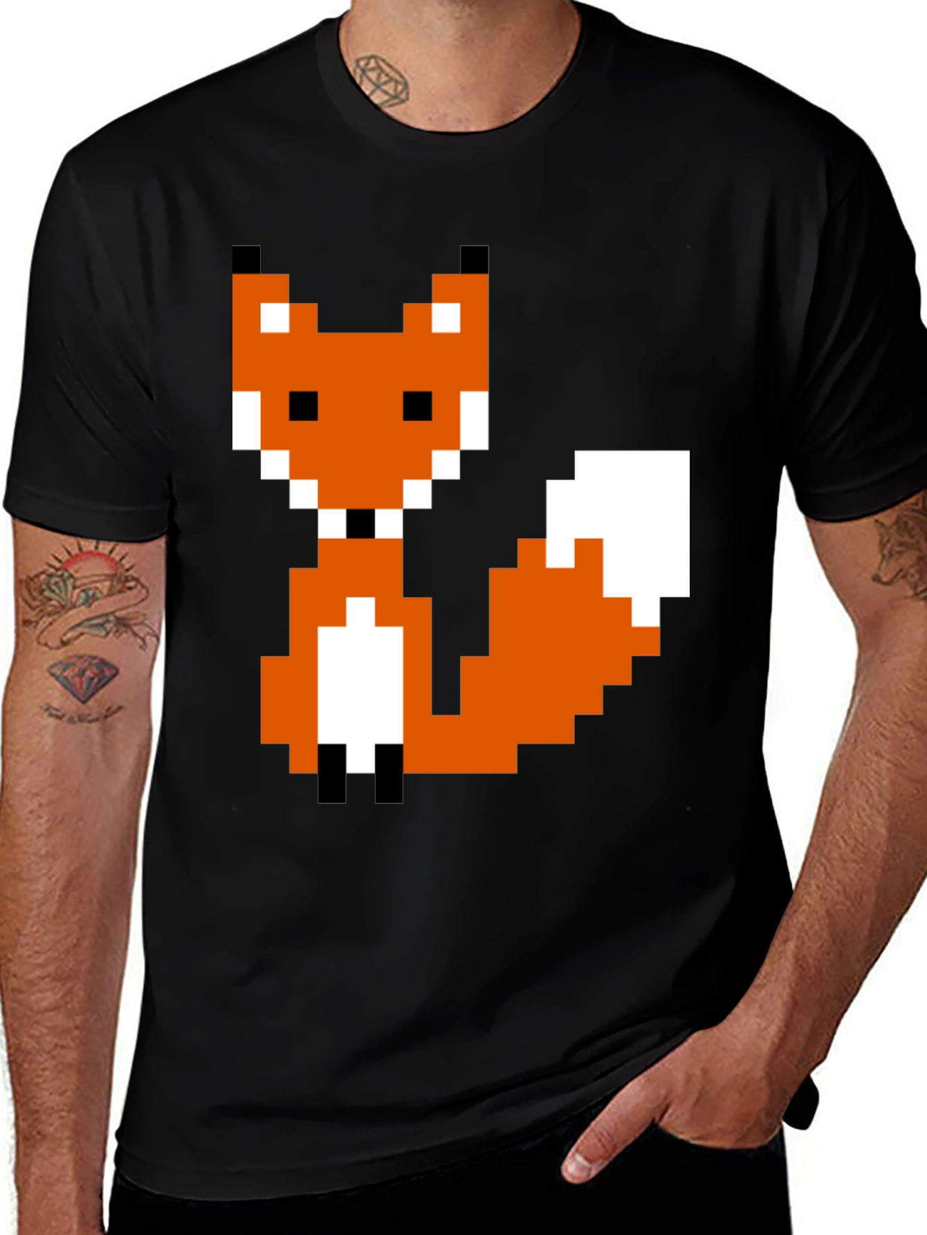 Pixel Fox Graphic T-Shirt - Cool Retro Design