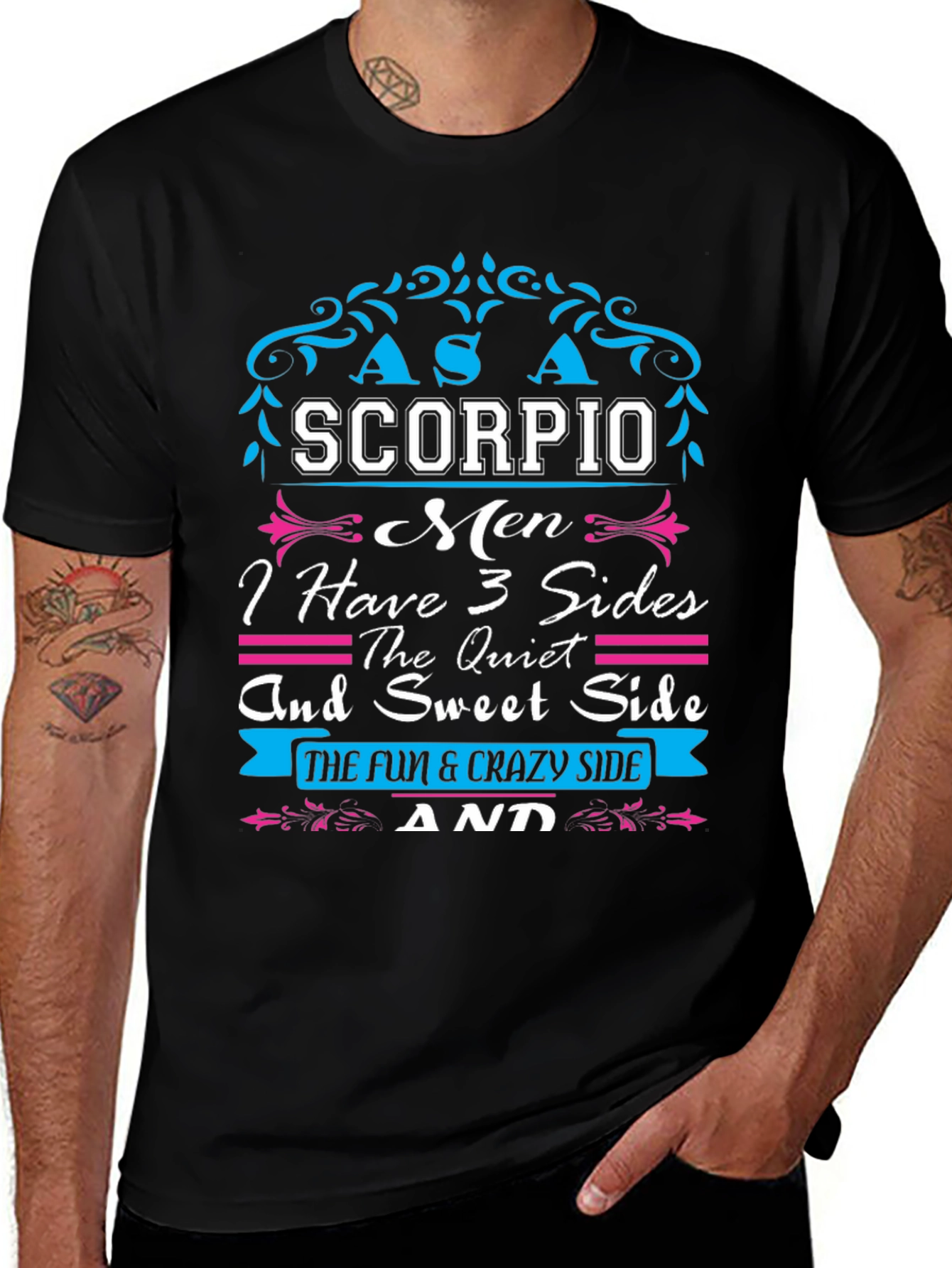 Scorpio Men 3 Sides Graphic T-Shirt