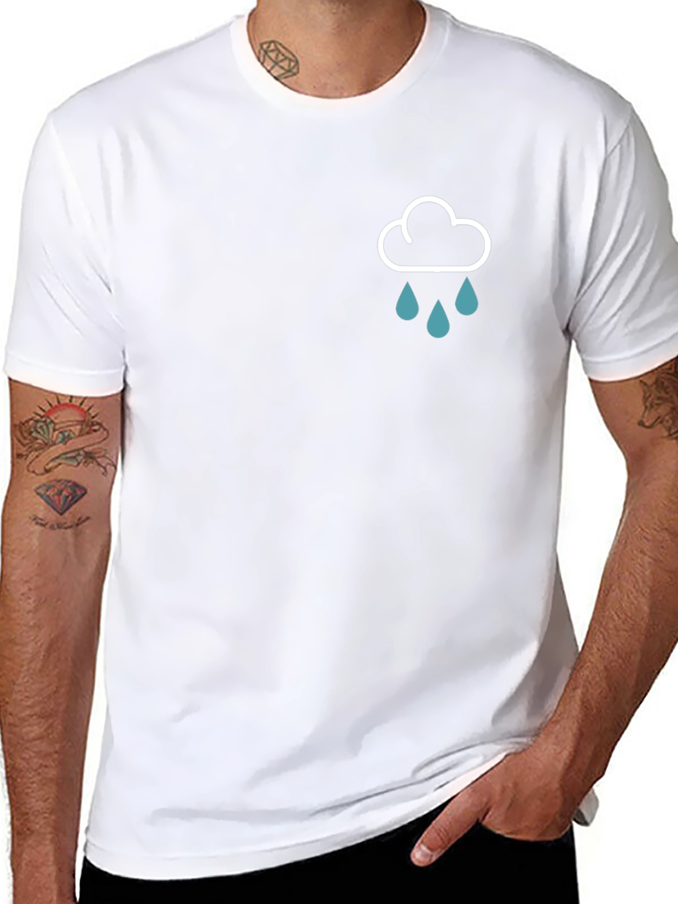Rain Cloud Graphic Black T-Shirt