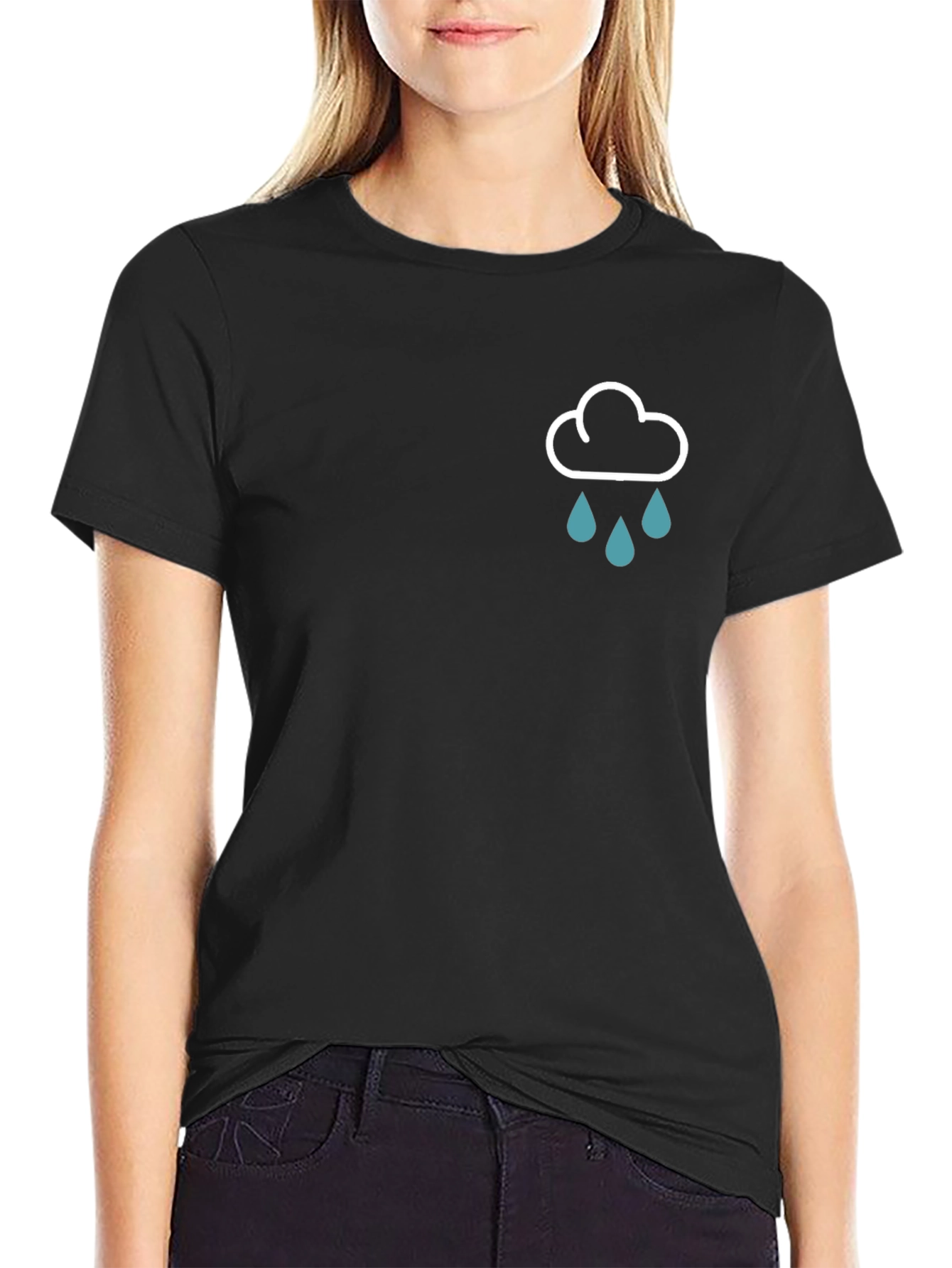 Rain Cloud Graphic Black T-Shirt