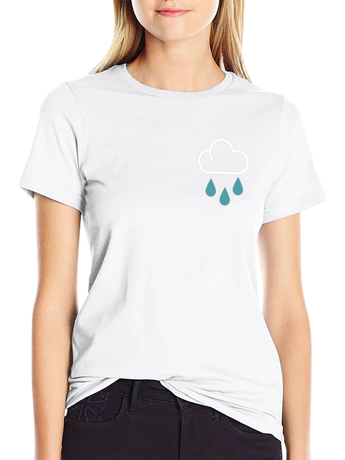 Rain Cloud Graphic Black T-Shirt