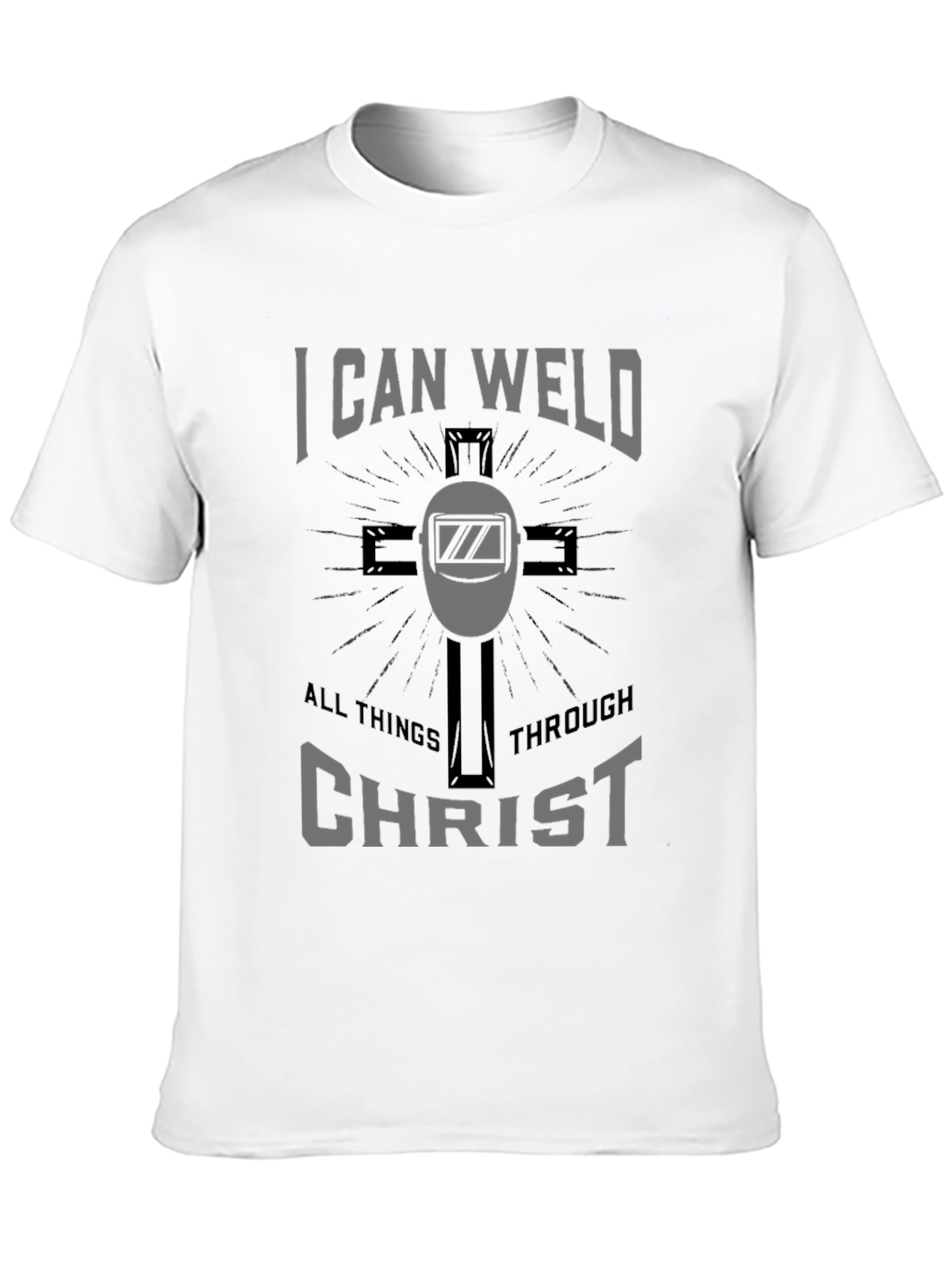 I Can Weld All Things Through Christ Black Tee