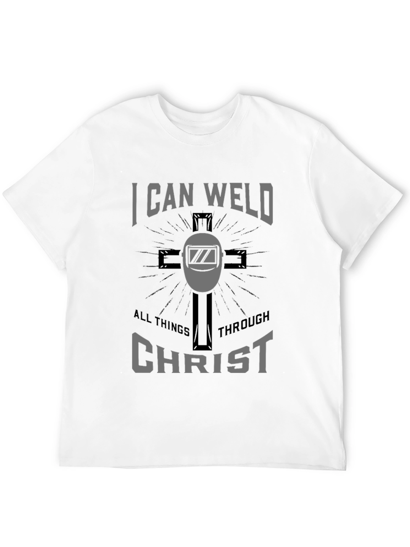 I Can Weld All Things Through Christ Black Tee