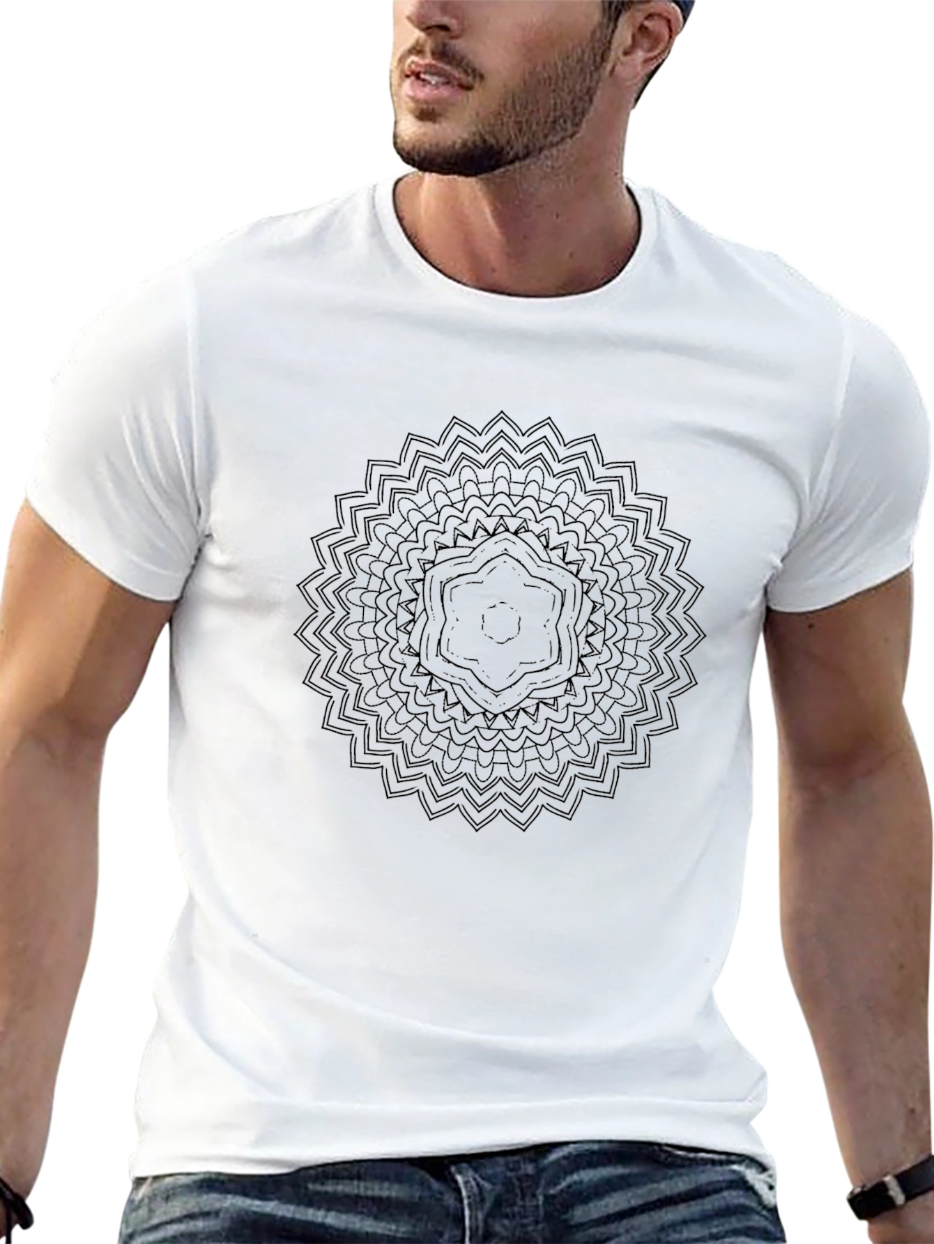 Black Mandala Graphic Tee - Unisex Soft Style