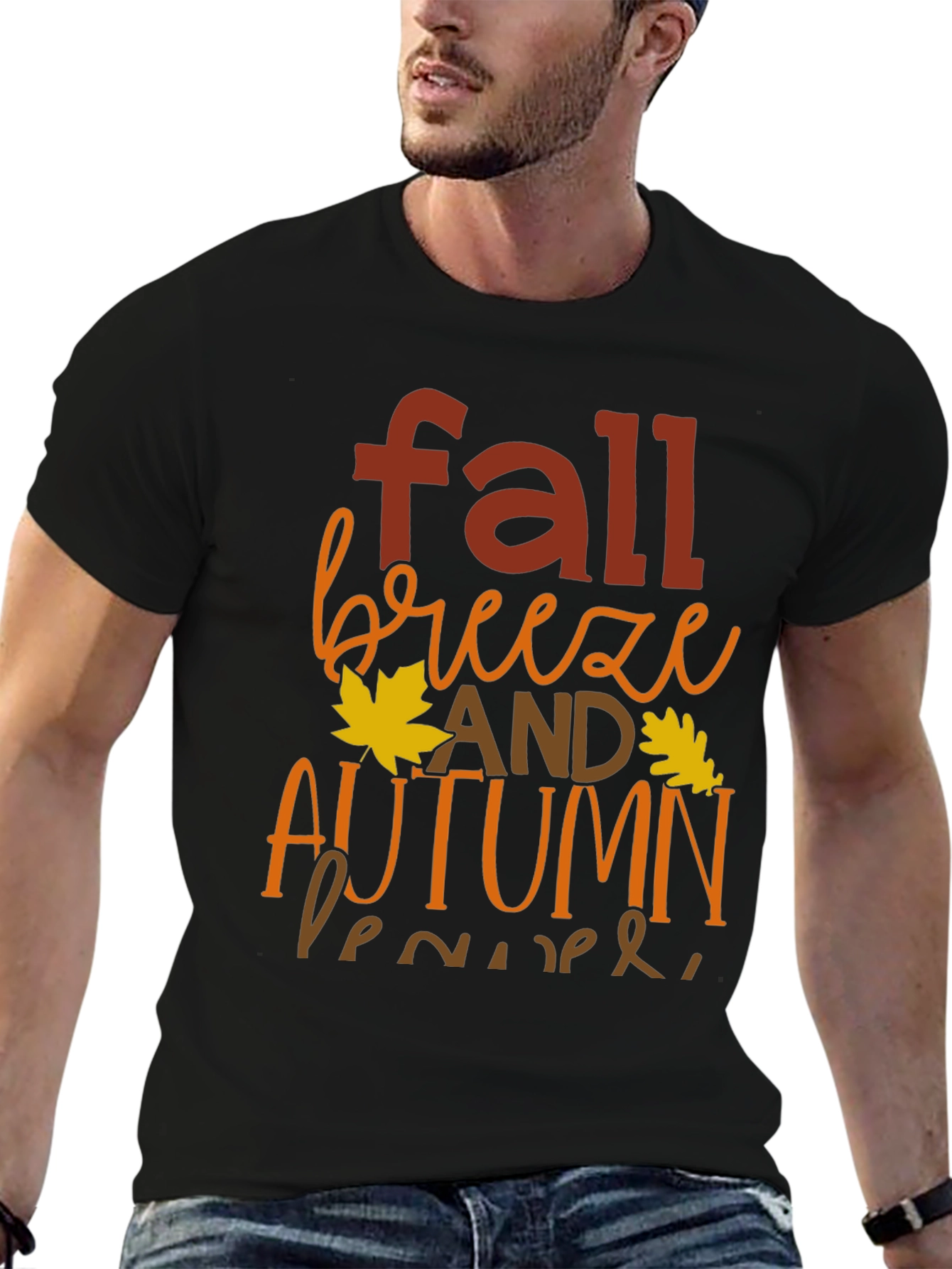 Fall Breeze Autumn Leaves Graphic T-Shirt