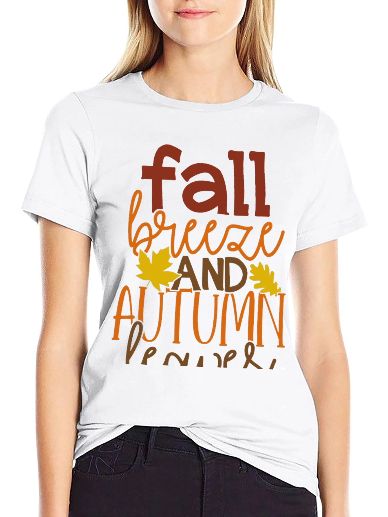 Fall Breeze Autumn Leaves Graphic T-Shirt