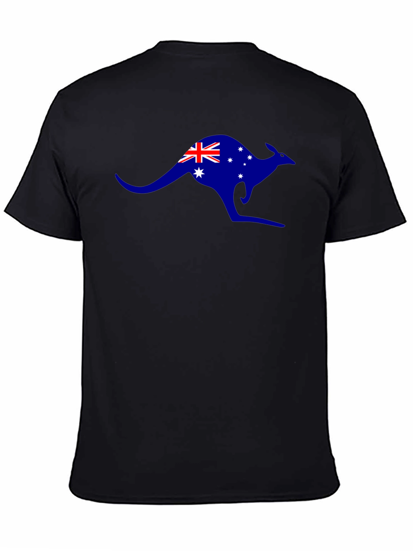 Australia Flag Kangaroo Black T-Shirt
