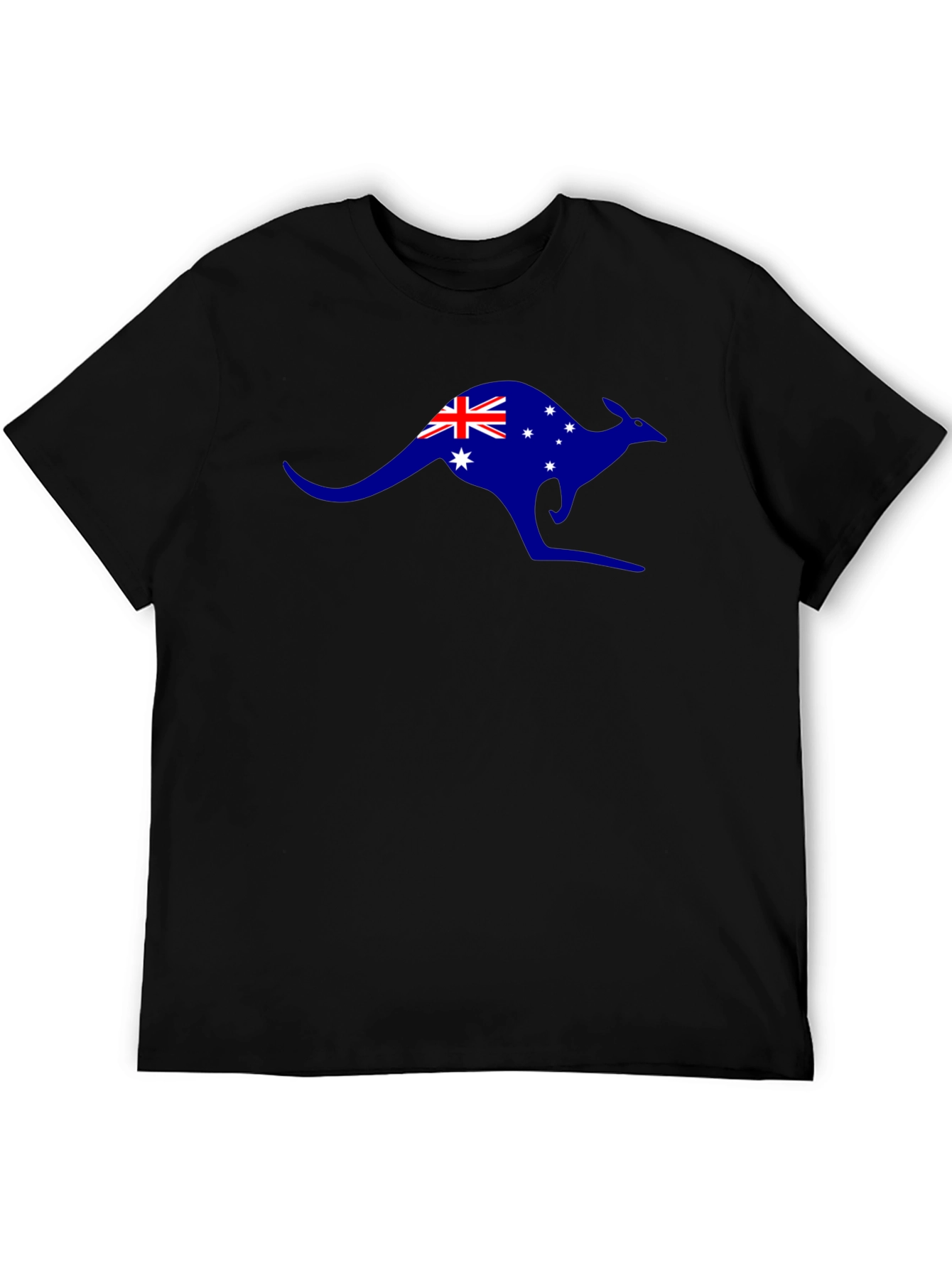 Australia Flag Kangaroo Black T-Shirt