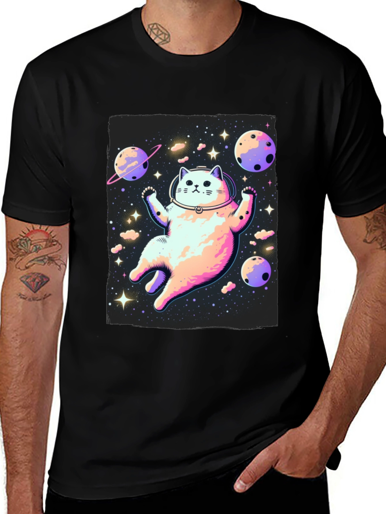 Astronaut Cat T-Shirt - Space Adventure Tee