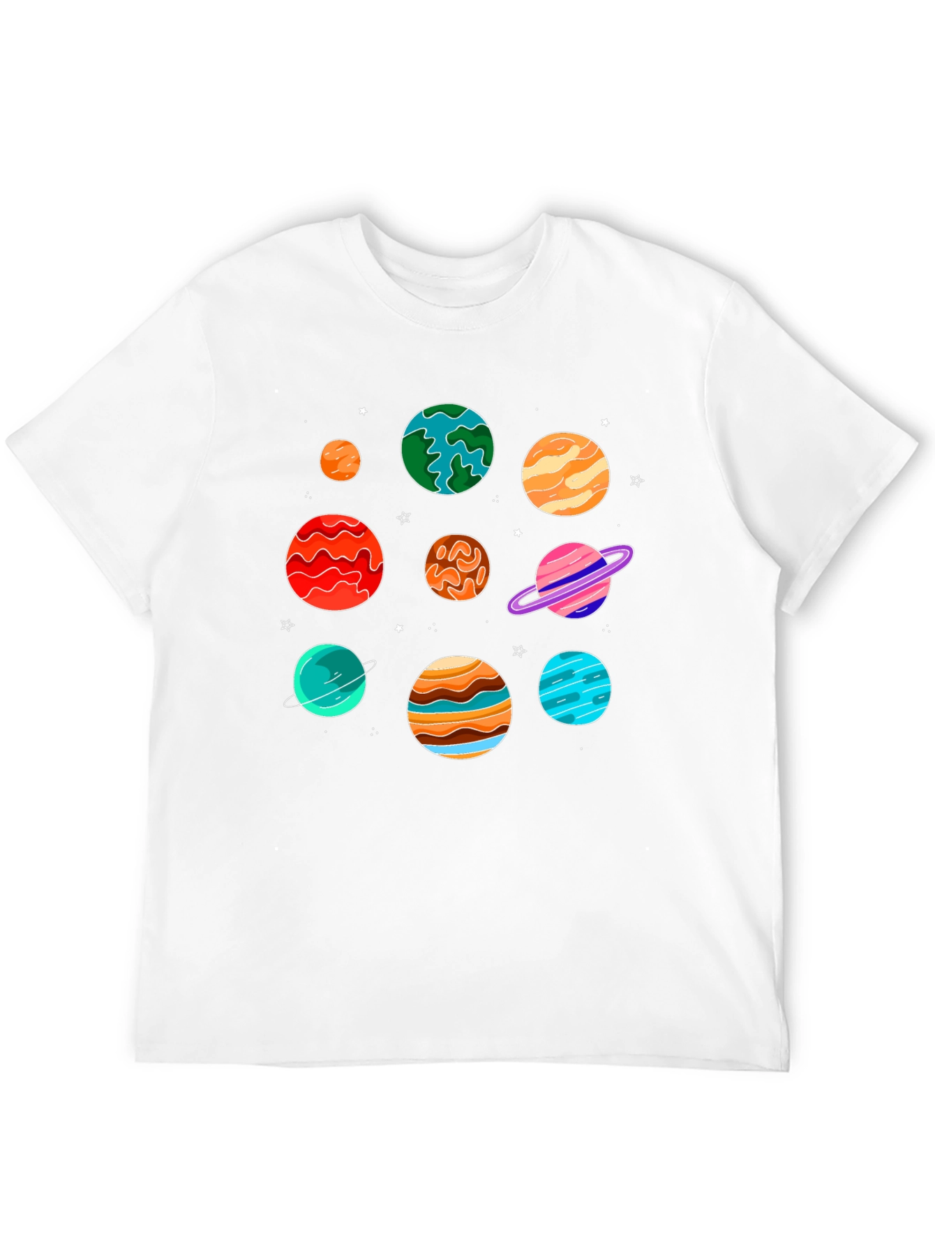 Planets Graphic Print Black T-Shirt