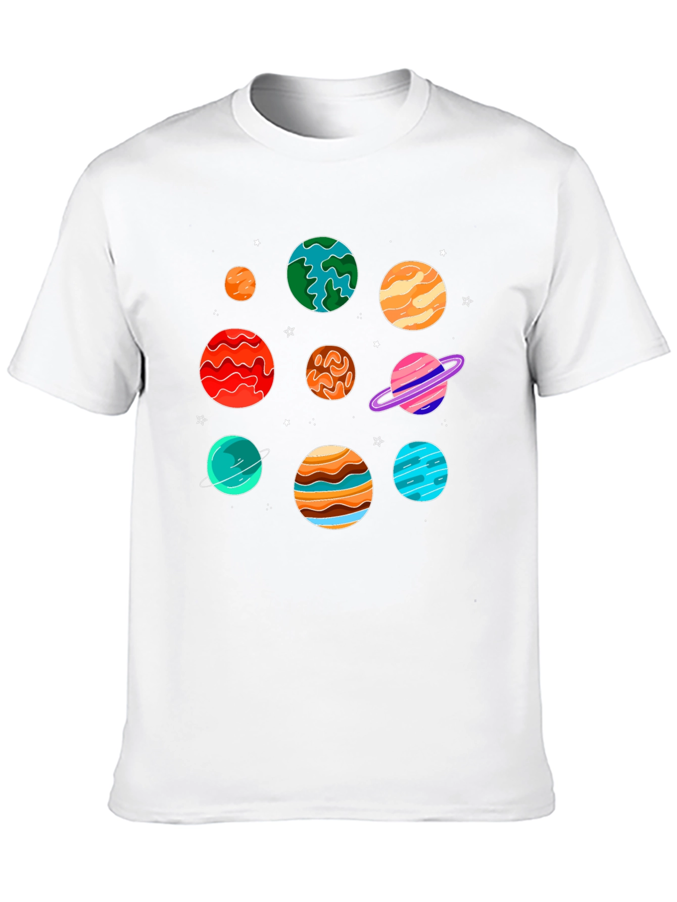Planets Graphic Print Black T-Shirt