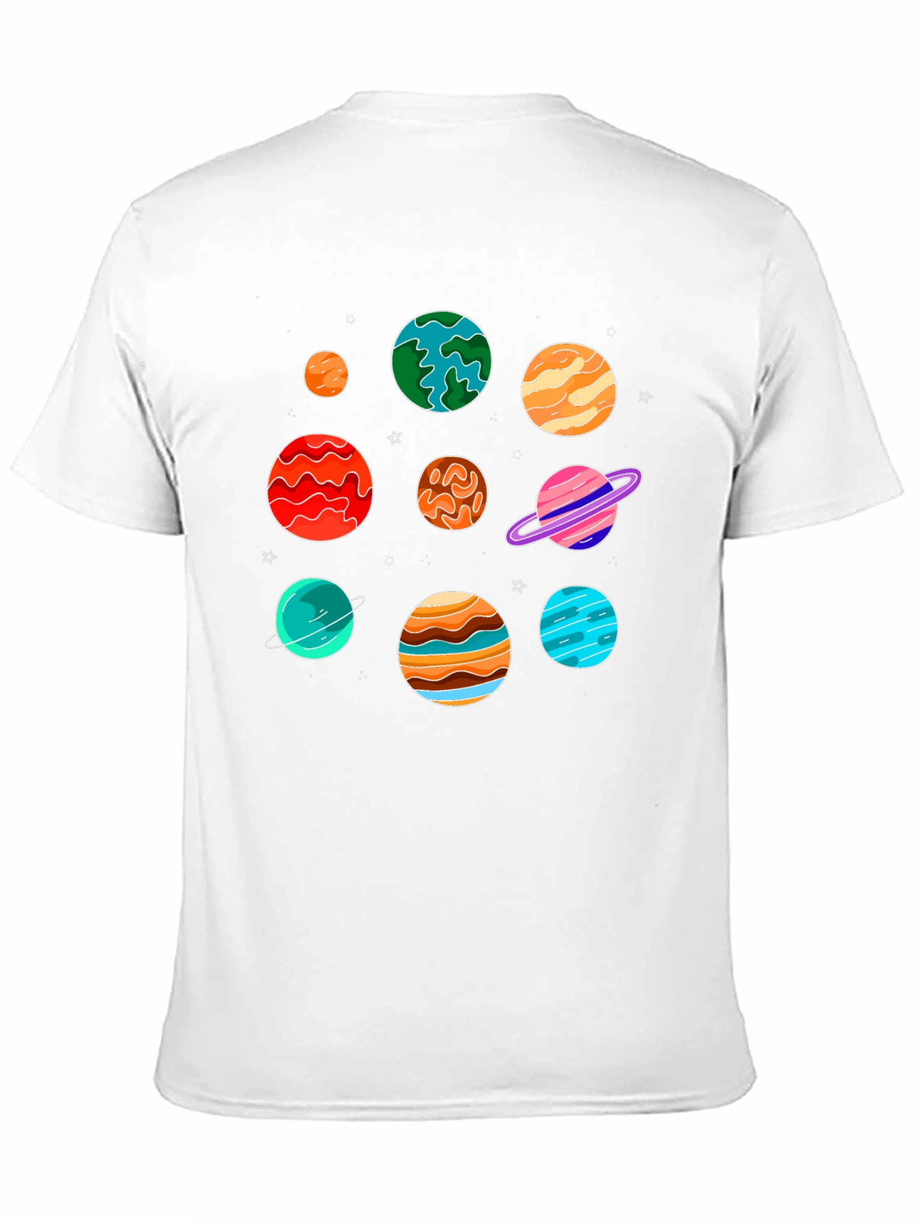 Planets Graphic Print Black T-Shirt