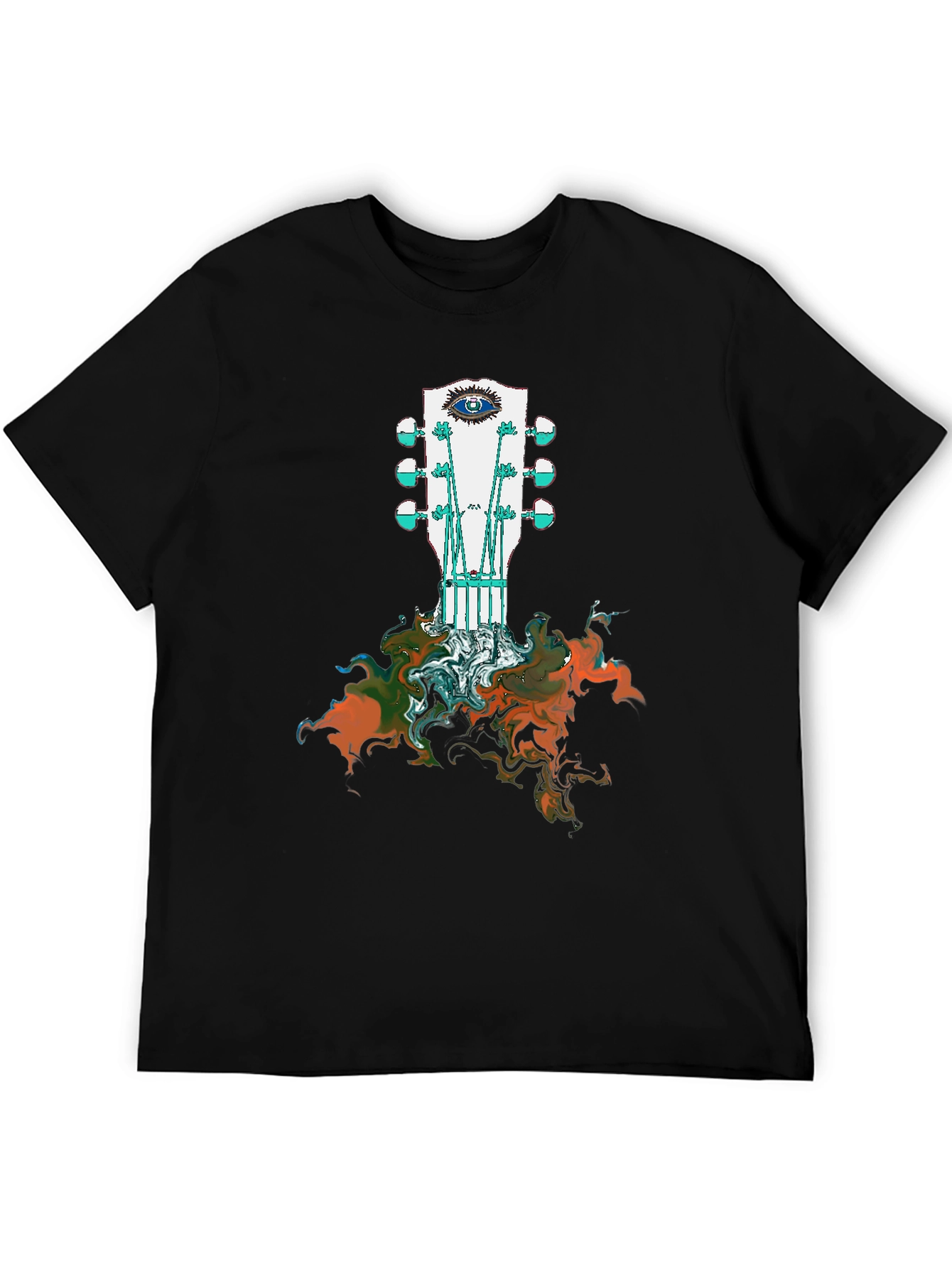 Guitar Headstock Eye T-Shirt - Unique Artistic Design