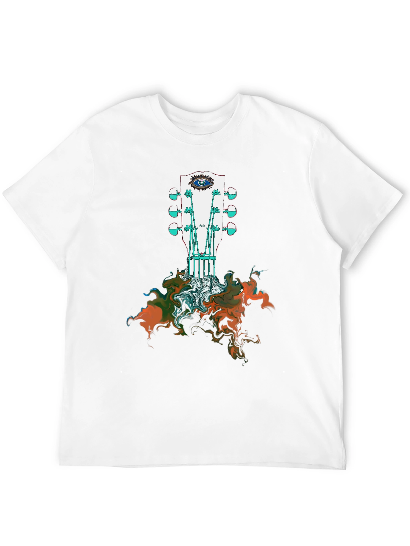 Guitar Headstock Eye T-Shirt - Unique Artistic Design