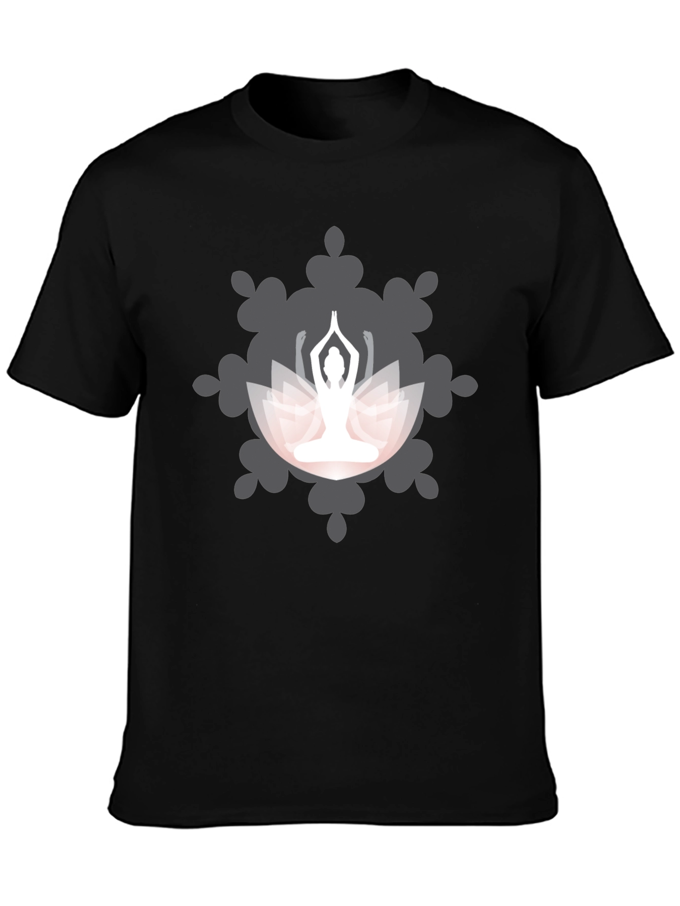 Yoga Lotus Mandala Graphic T-Shirt - Black