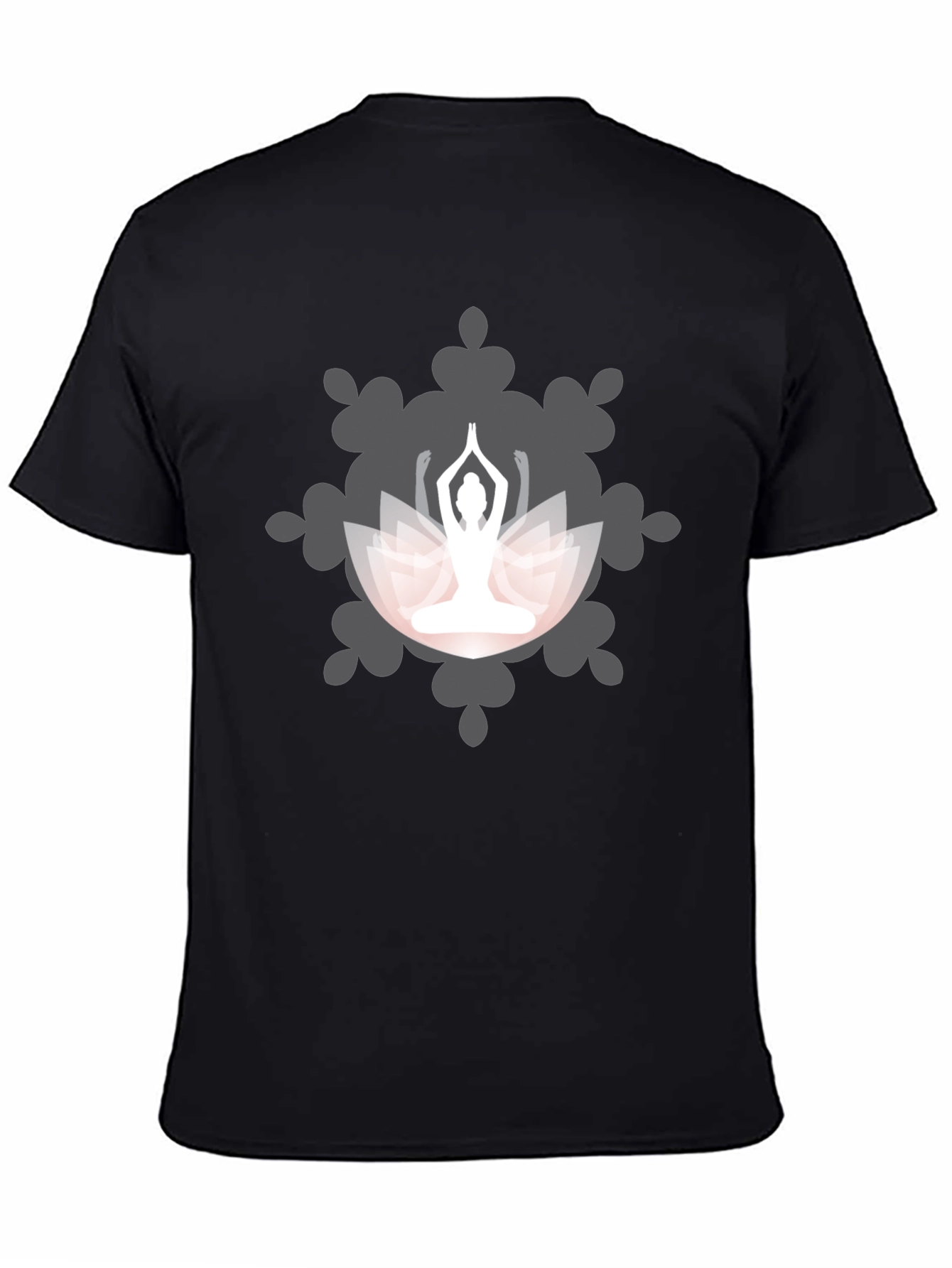 Yoga Lotus Mandala Graphic T-Shirt - Black