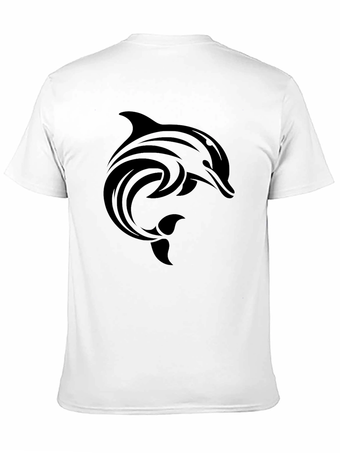 Tribal Dolphin Graphic Black T-Shirt