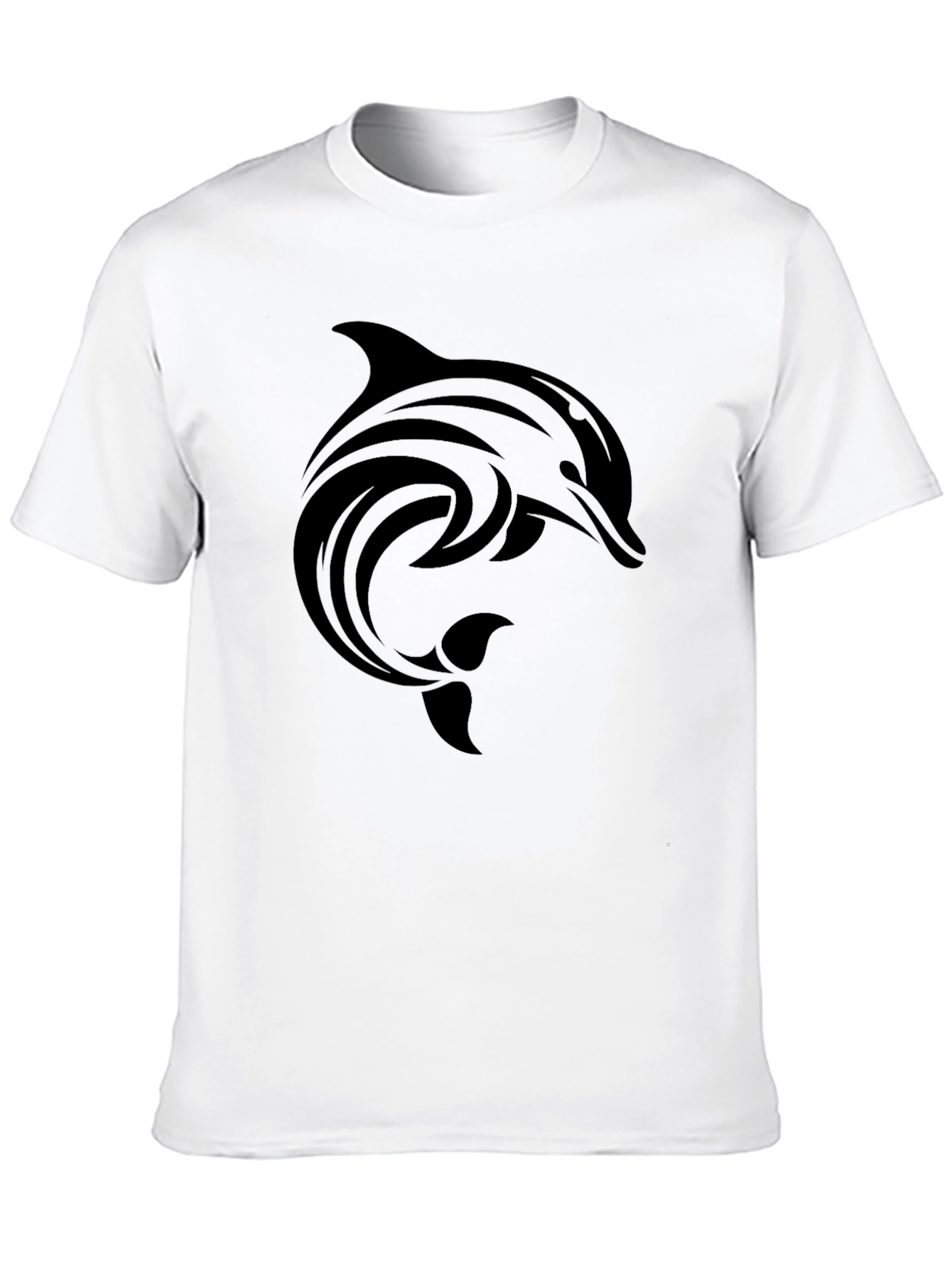 Tribal Dolphin Graphic Black T-Shirt
