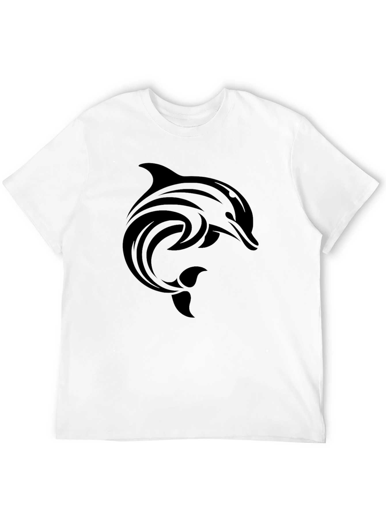 Tribal Dolphin Graphic Black T-Shirt