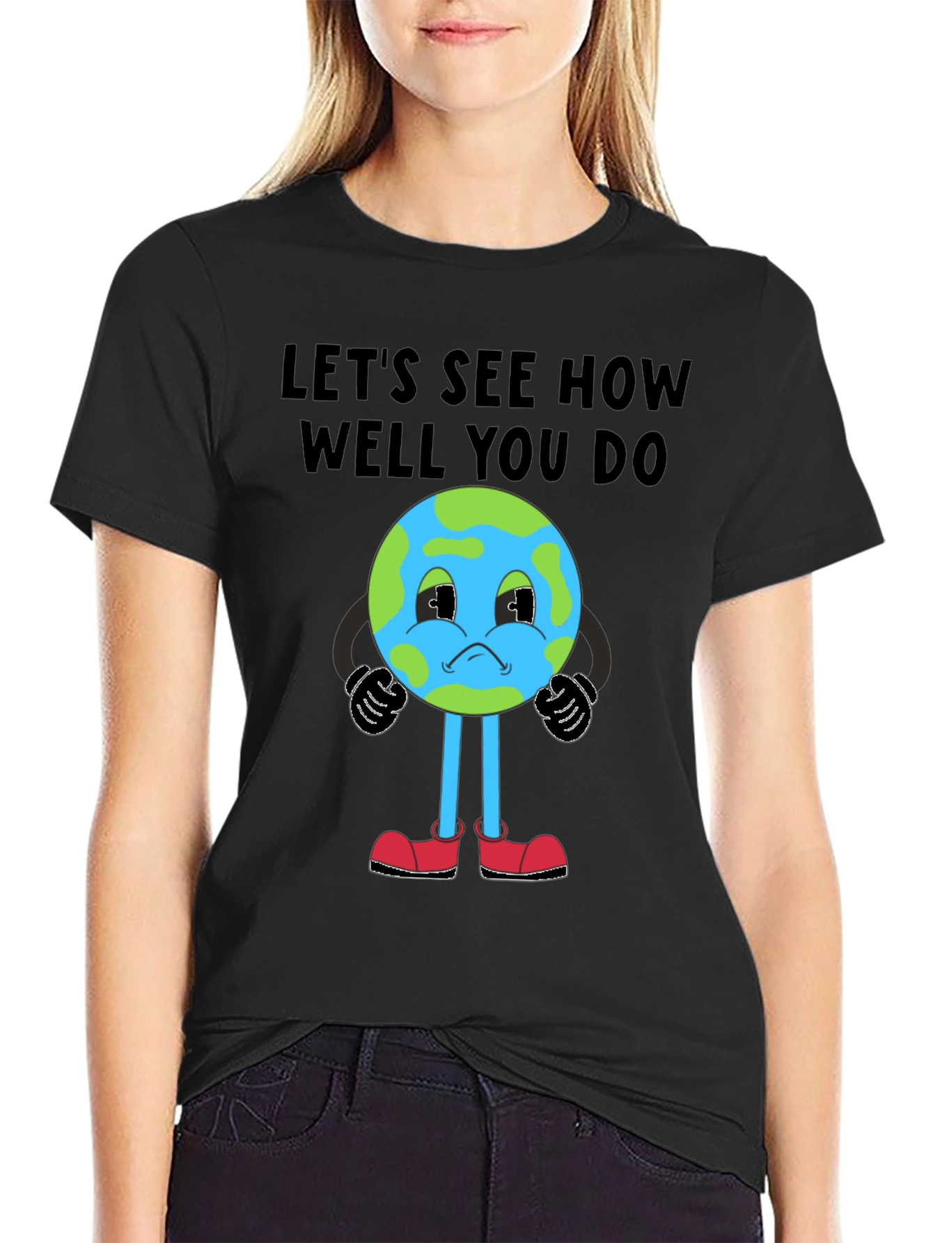 Cartoon Earth Graphic T-Shirt