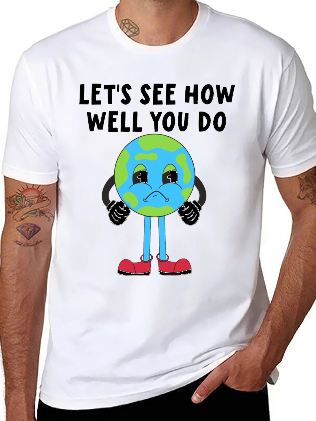 Cartoon Earth Graphic T-Shirt