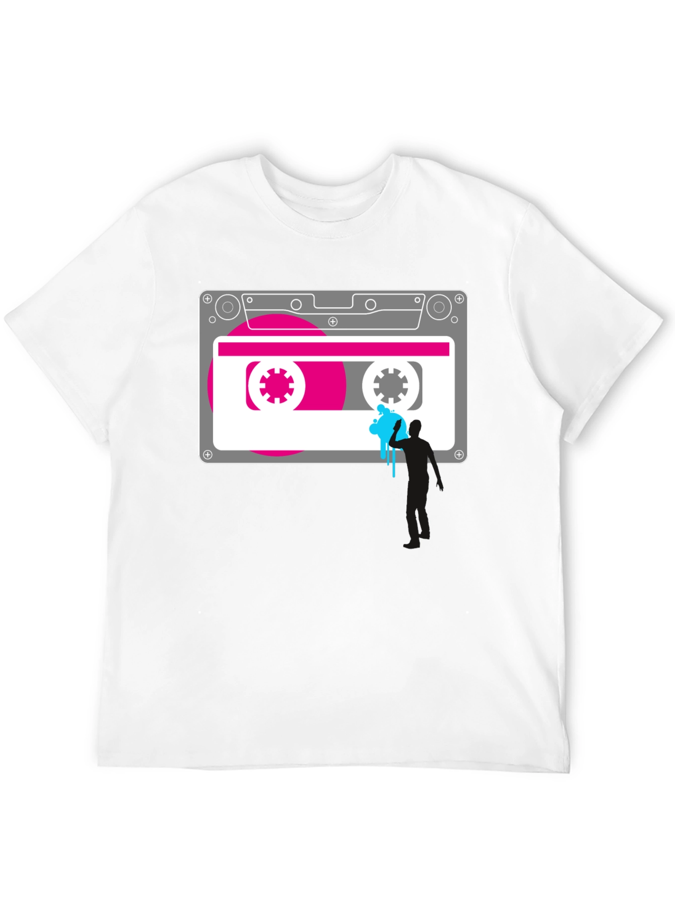 Retro Cassette Tape Graphic Tee - Black
