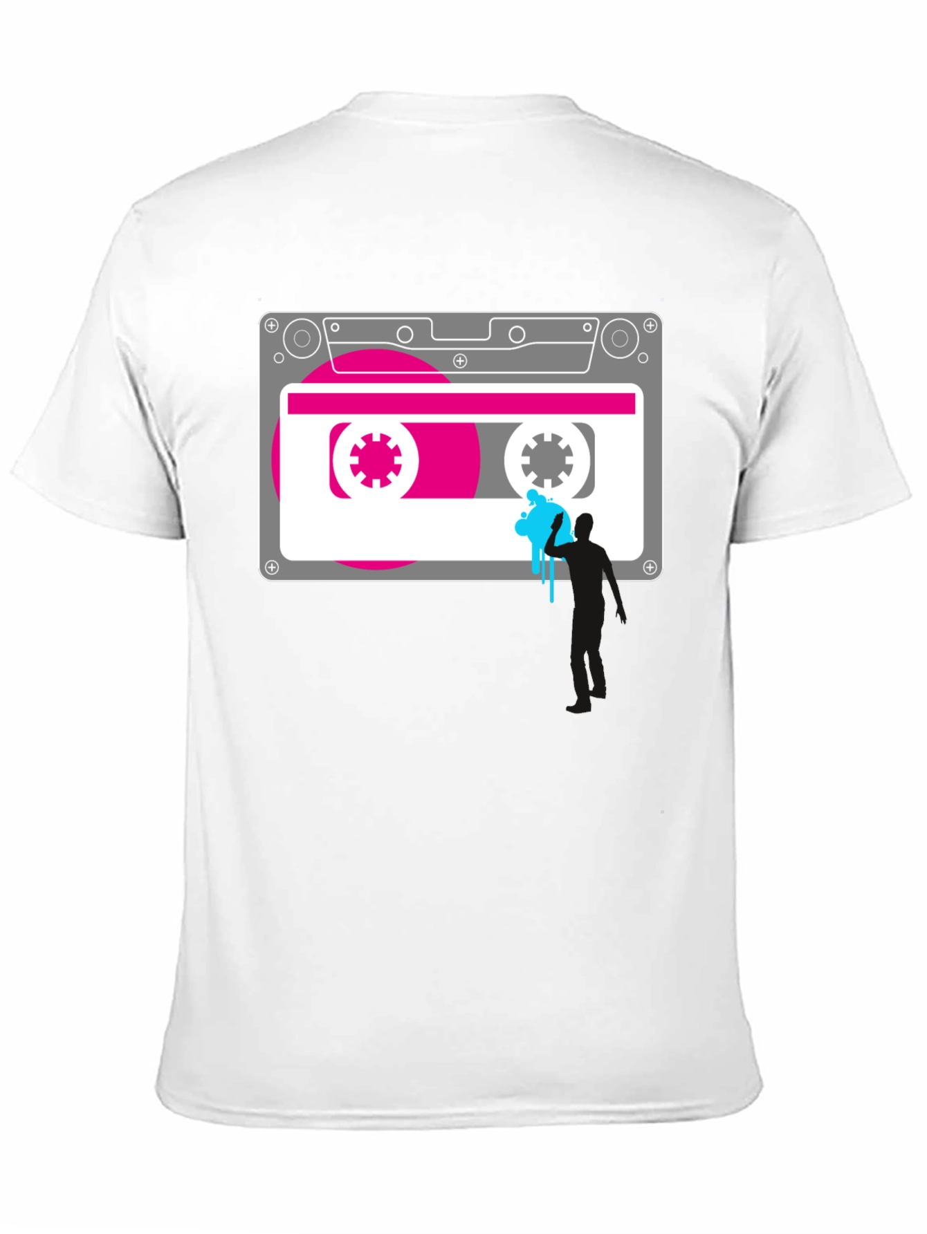 Retro Cassette Tape Graphic Tee - Black