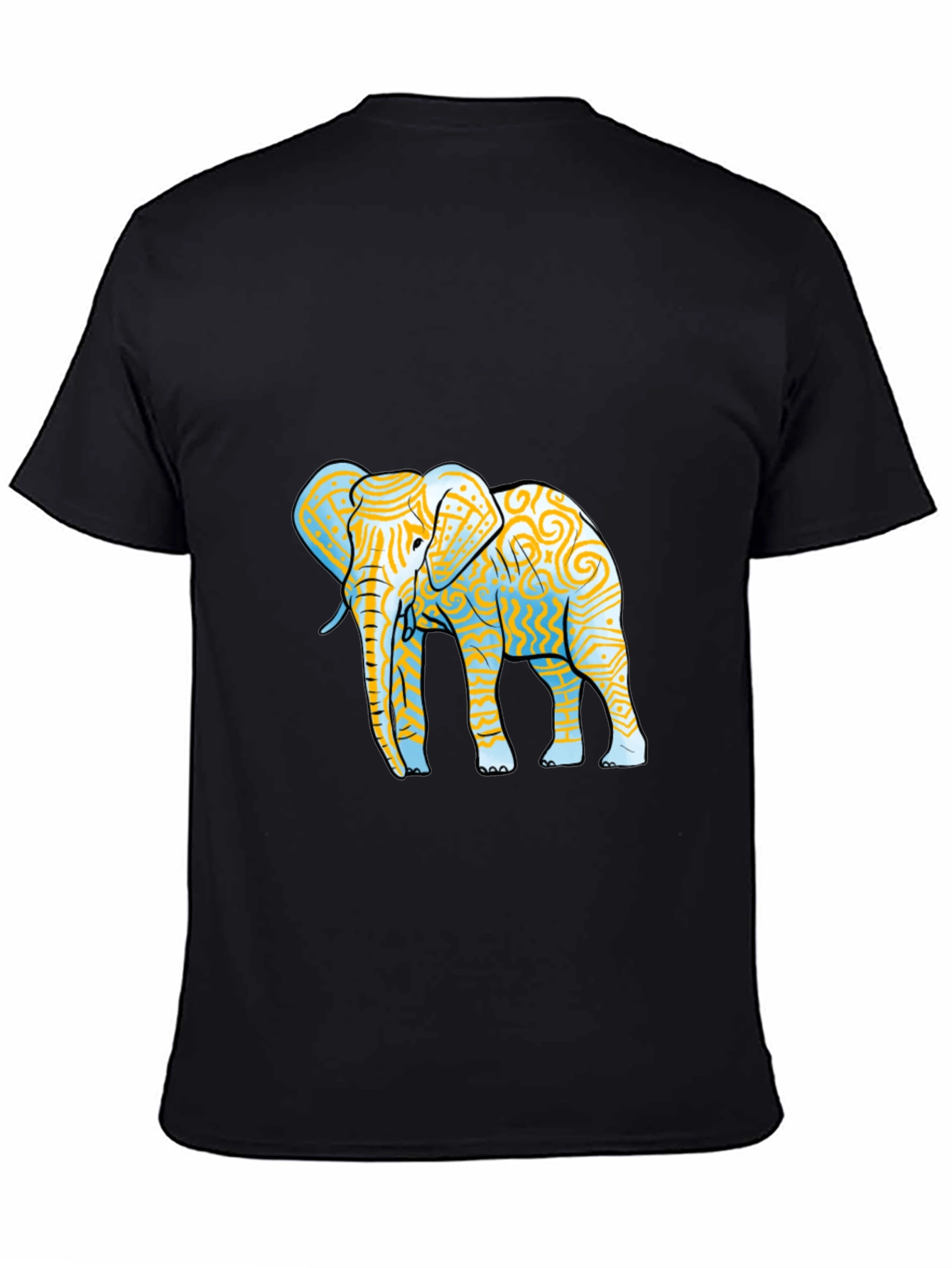 Elephant Graphic Print Black Crew Neck Tee