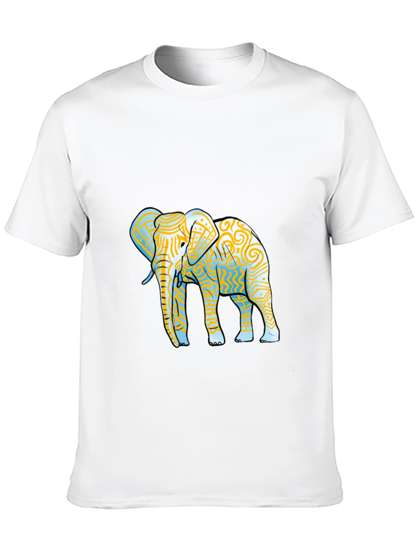 Elephant Graphic Print Black Crew Neck Tee