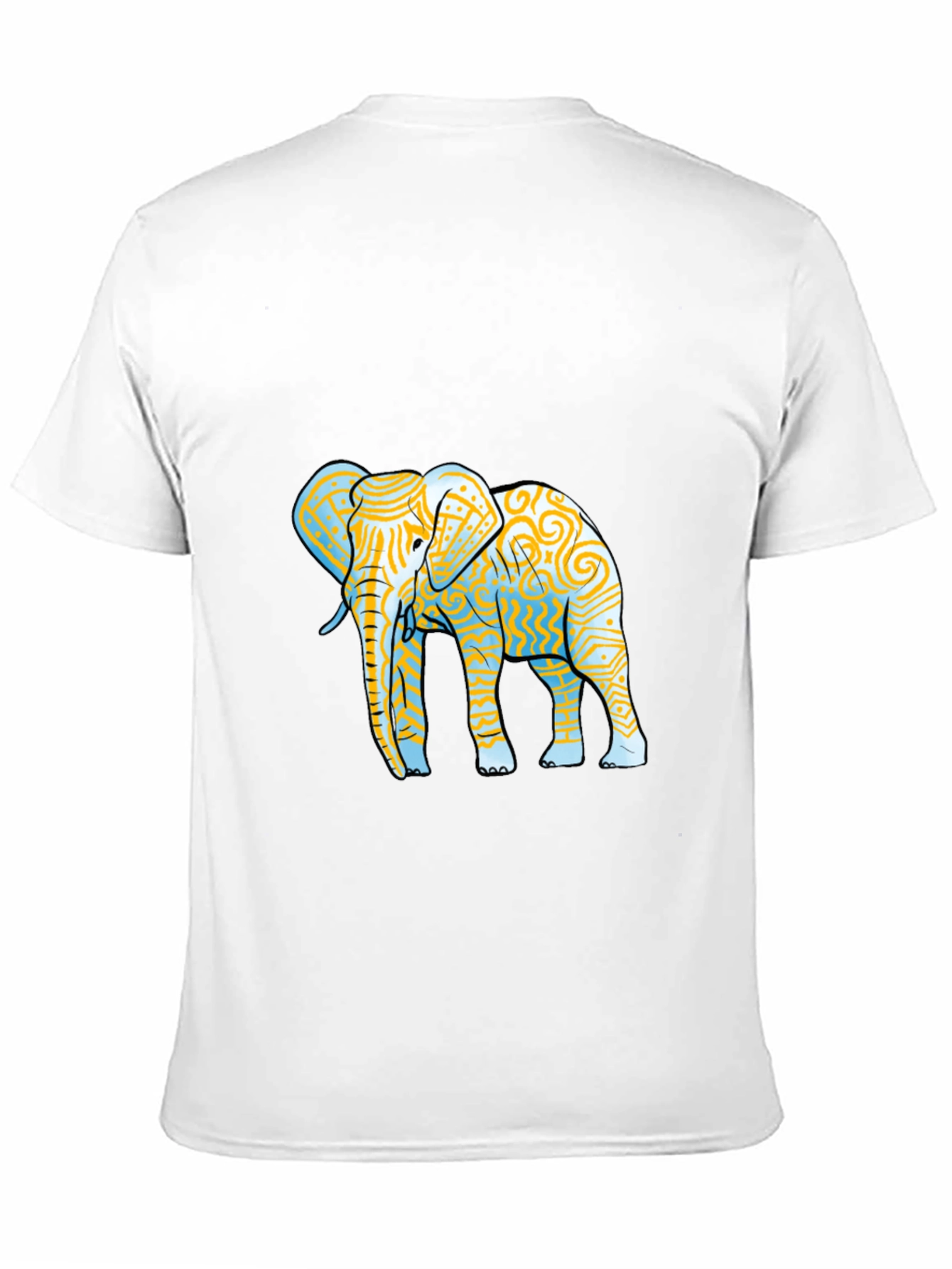 Elephant Graphic Print Black Crew Neck Tee