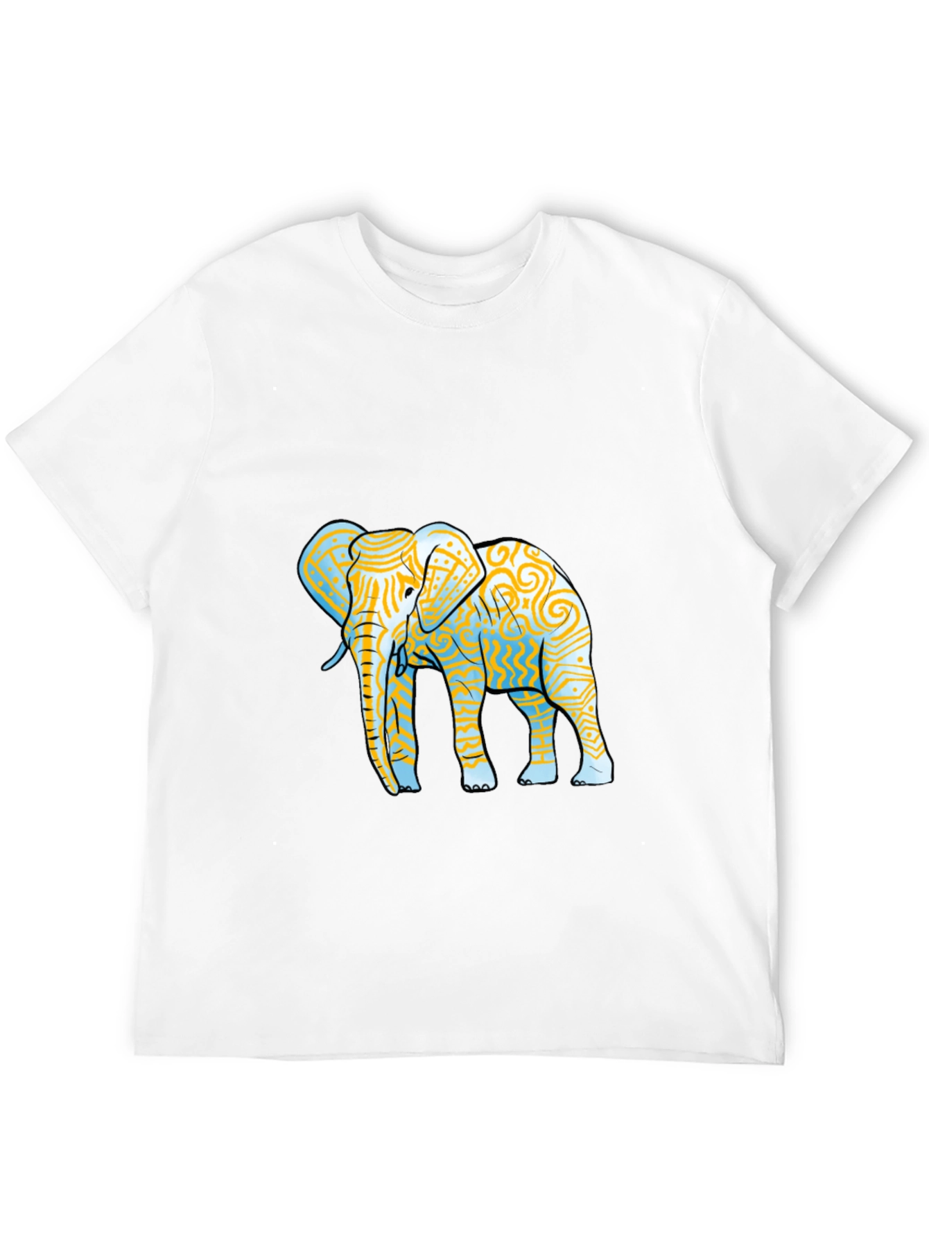 Elephant Graphic Print Black Crew Neck Tee