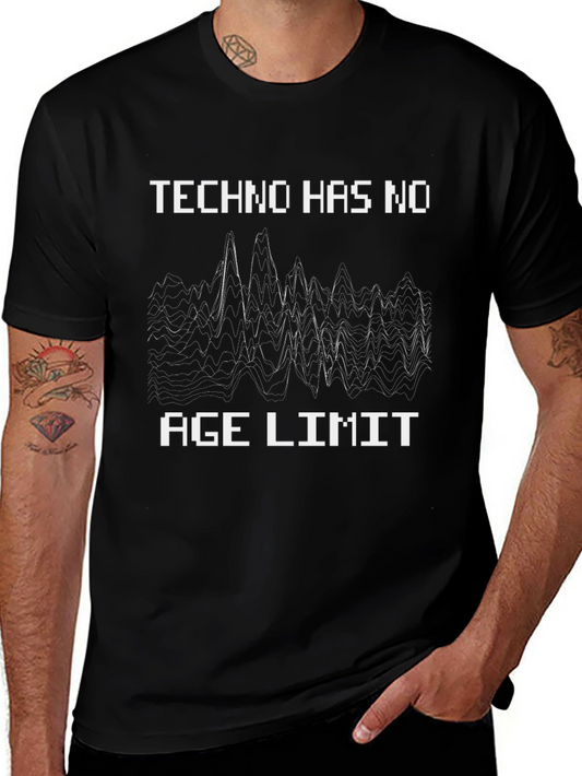Techno Has No Age Limit Black Graphic Tee