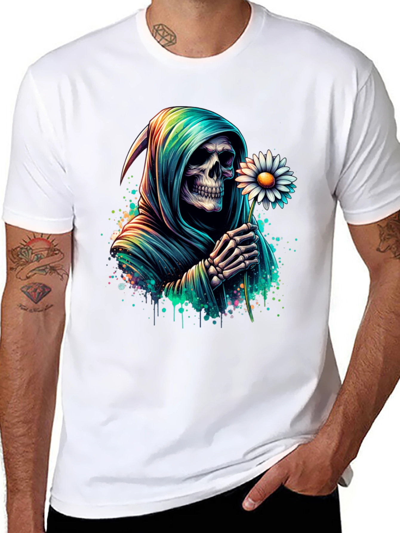 Grim Reaper Daisy T-Shirt