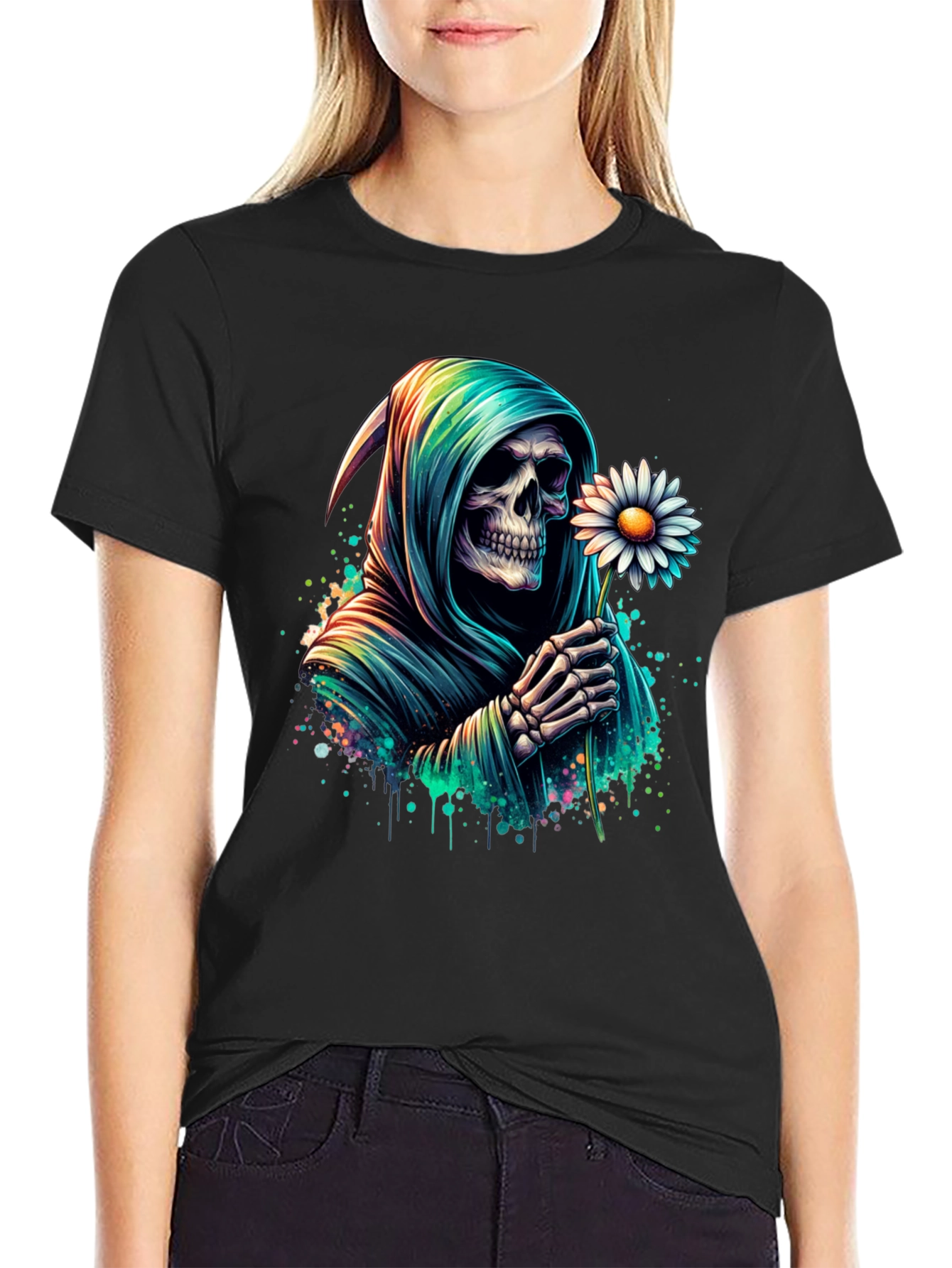 Grim Reaper Daisy T-Shirt