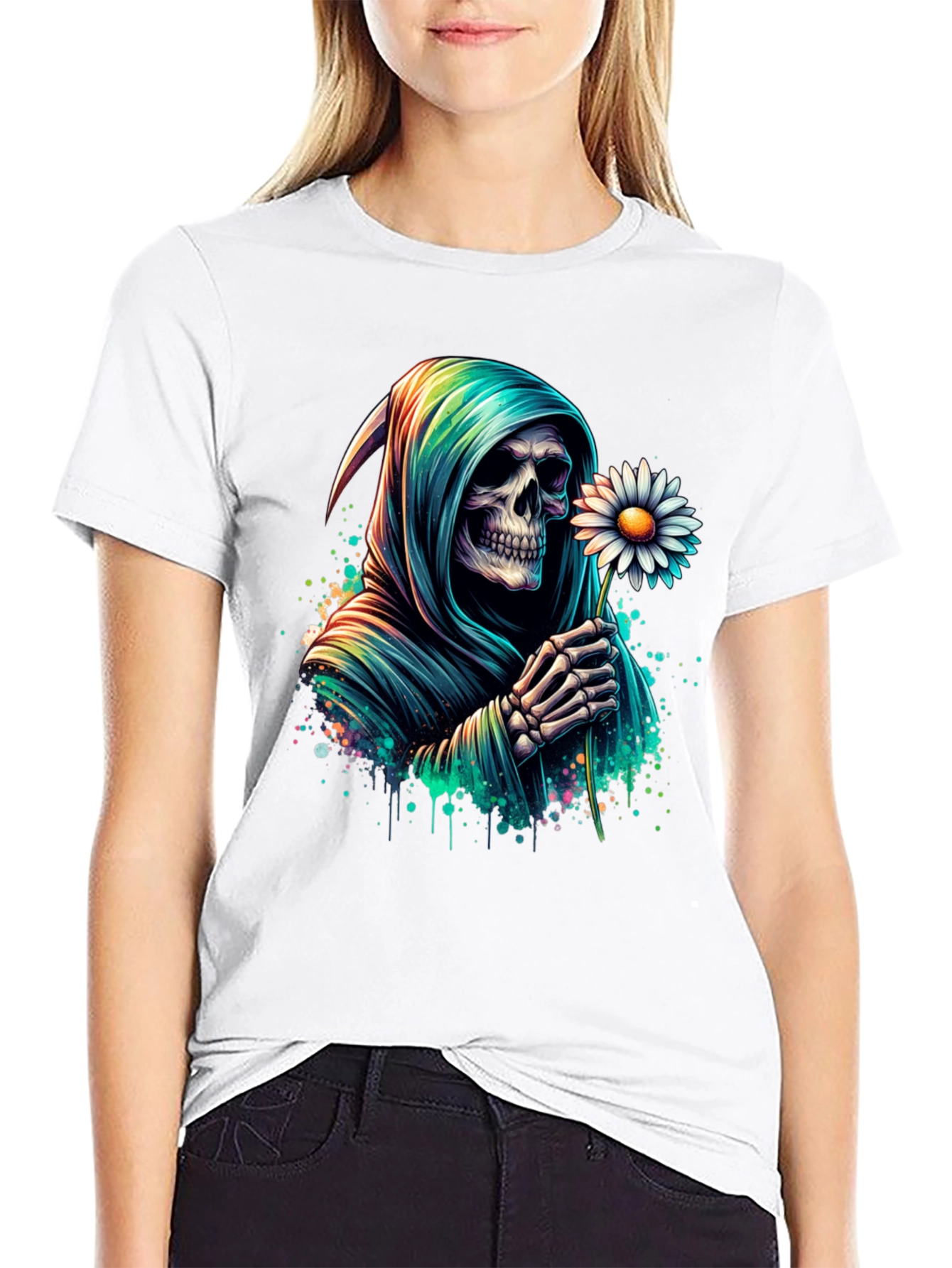 Grim Reaper Daisy T-Shirt