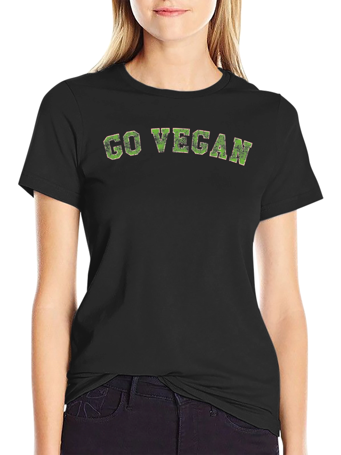 Go Vegan Black Graphic Tee - Plant-Based Lifestyle Shirt