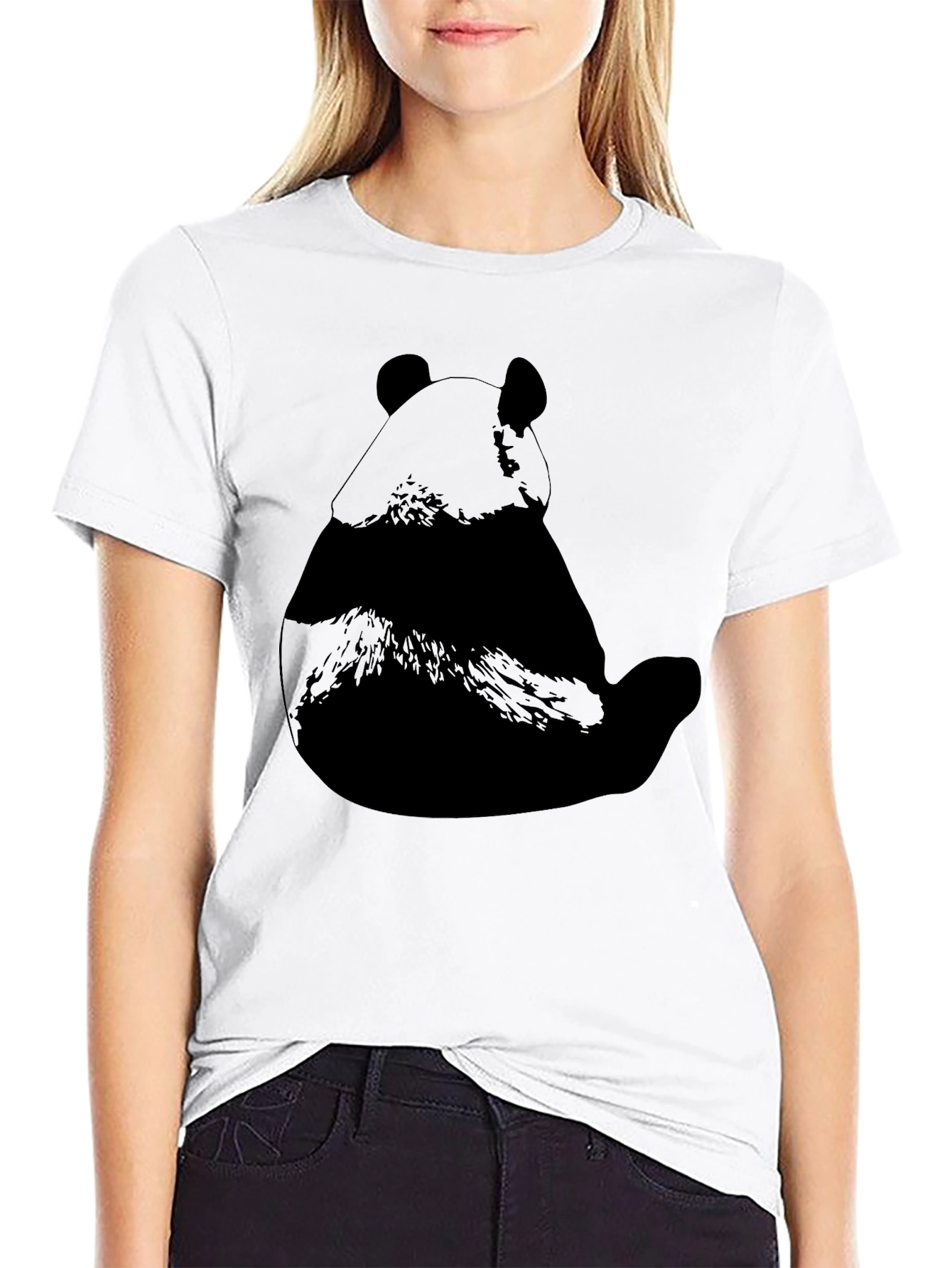 Black Panda Silhouette T-Shirt