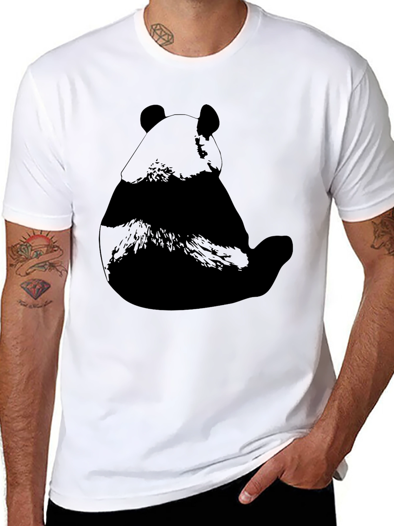 Black Panda Silhouette T-Shirt