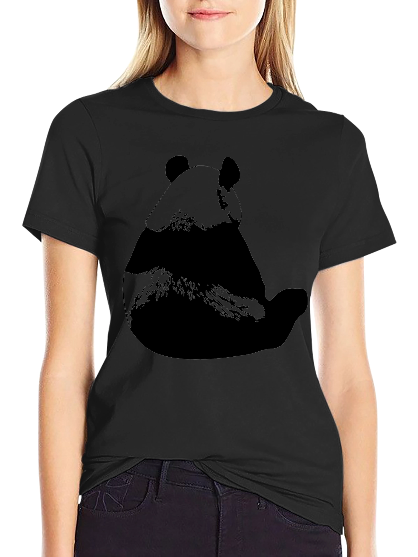 Black Panda Silhouette T-Shirt
