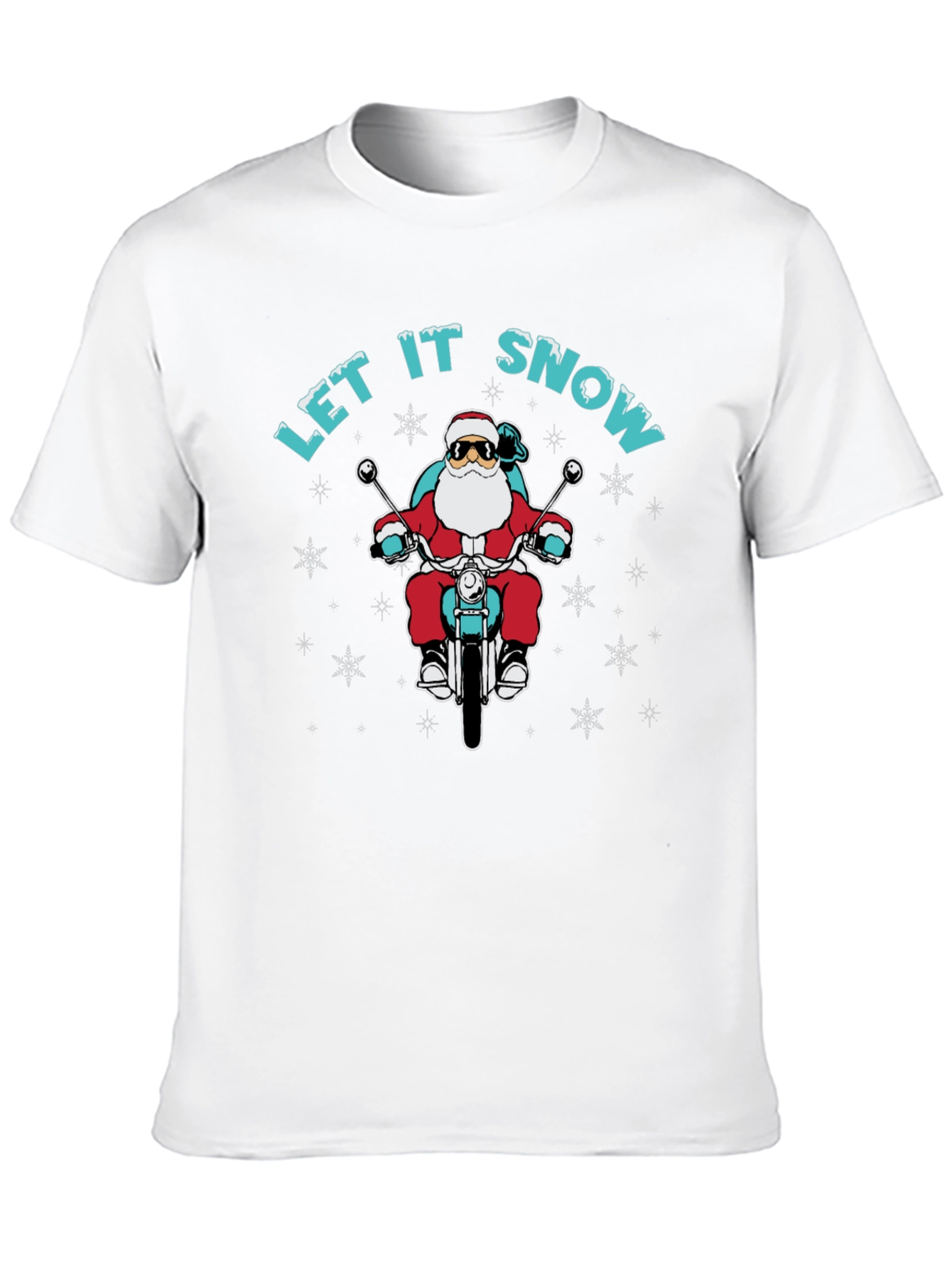 Santa Motorcycle T-Shirt - Let It Snow