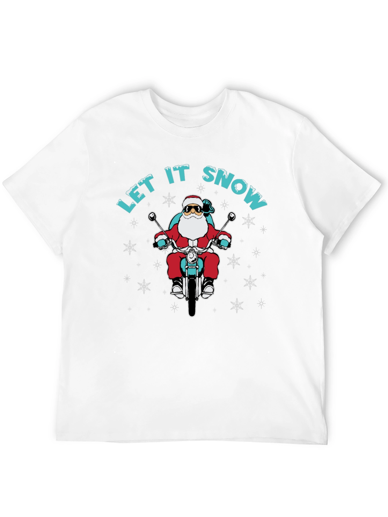 Santa Motorcycle T-Shirt - Let It Snow