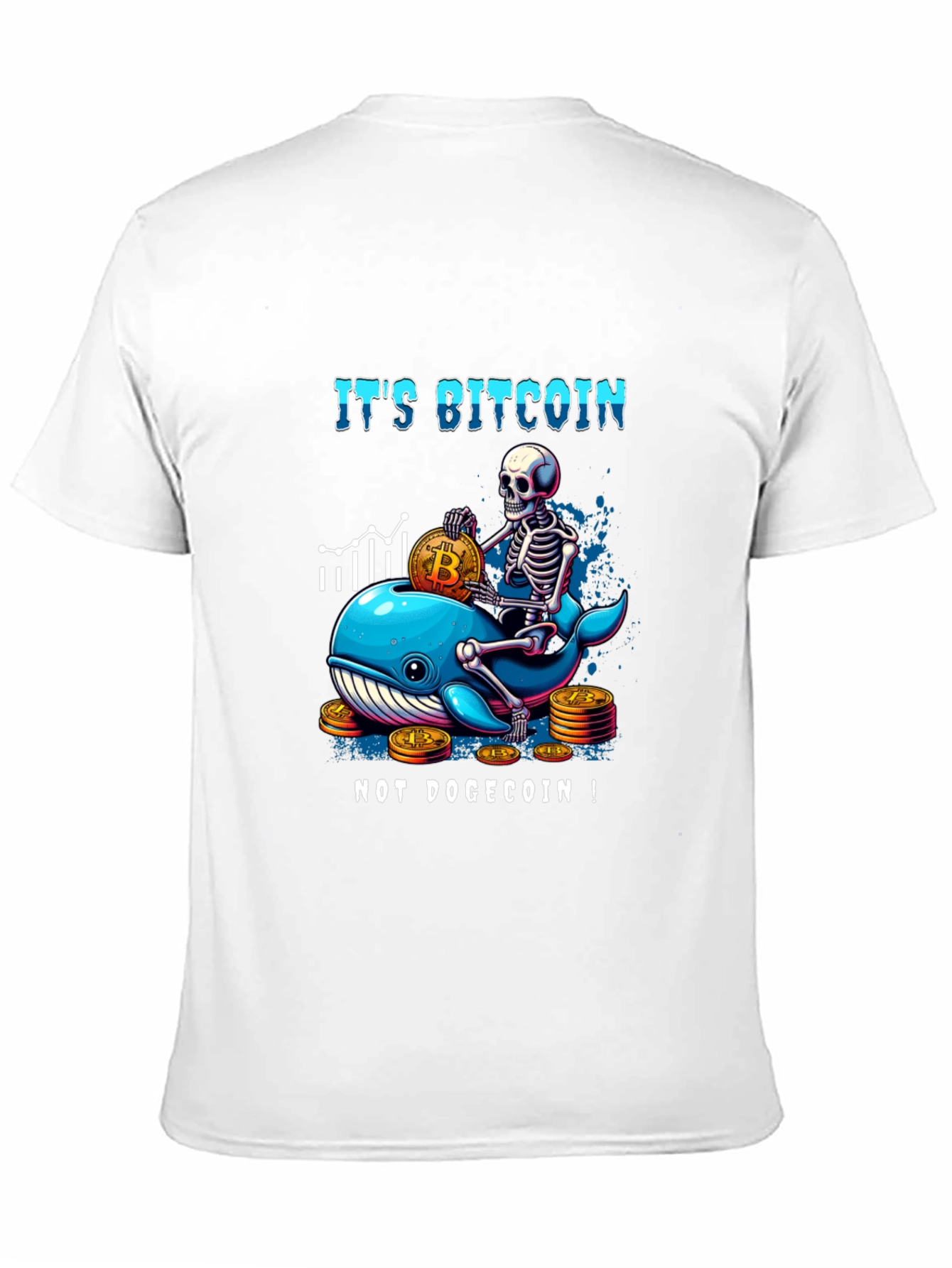 Bitcoin Whale Skeleton Graphic T-Shirt