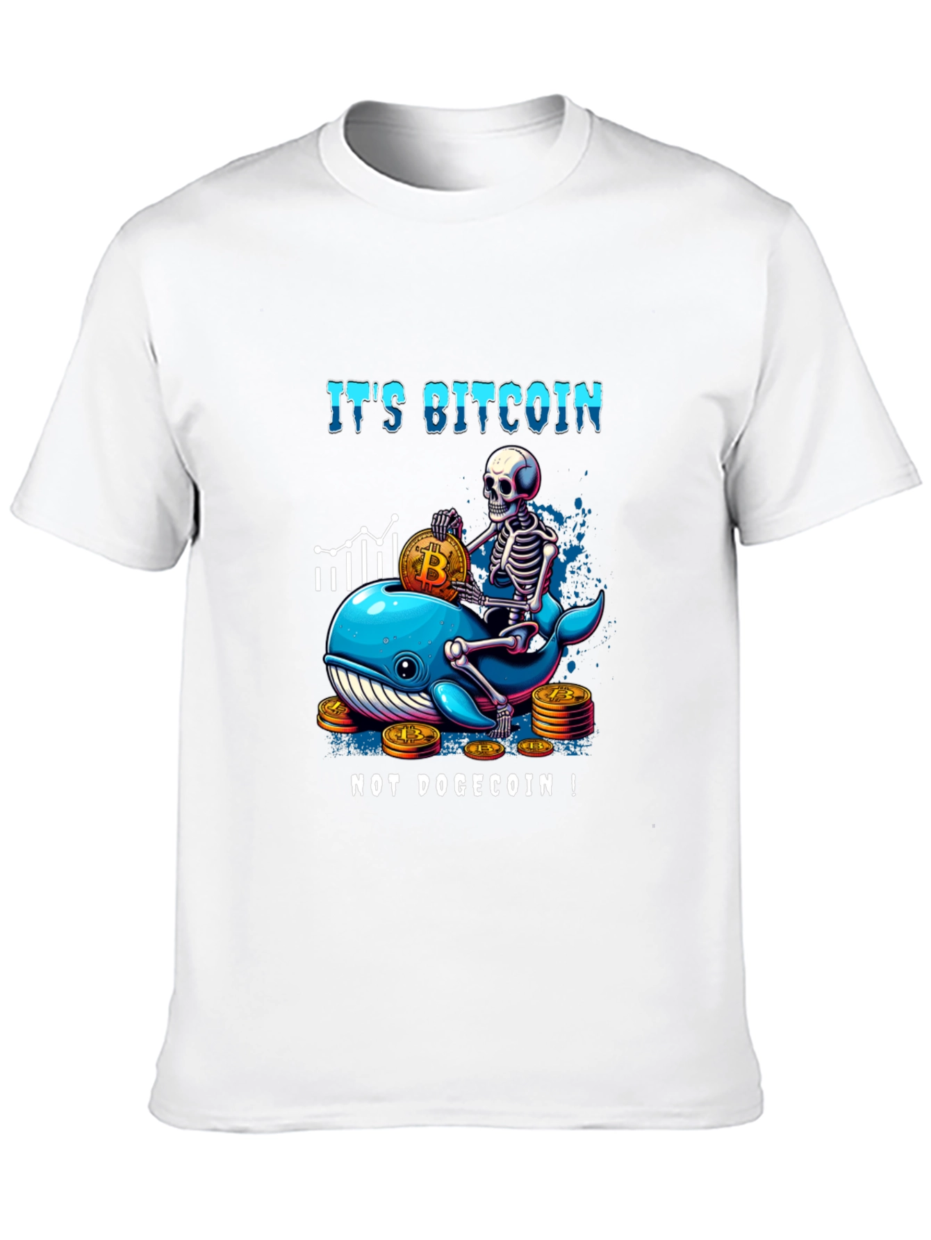 Bitcoin Whale Skeleton Graphic T-Shirt