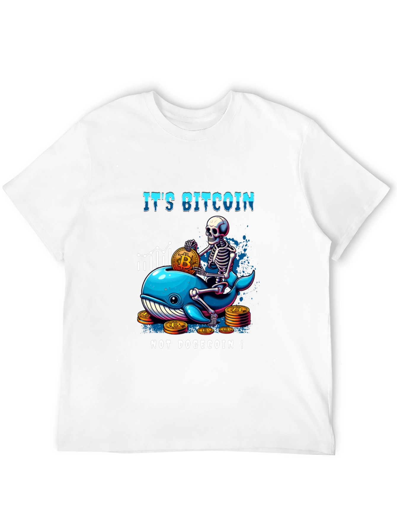 Bitcoin Whale Skeleton Graphic T-Shirt